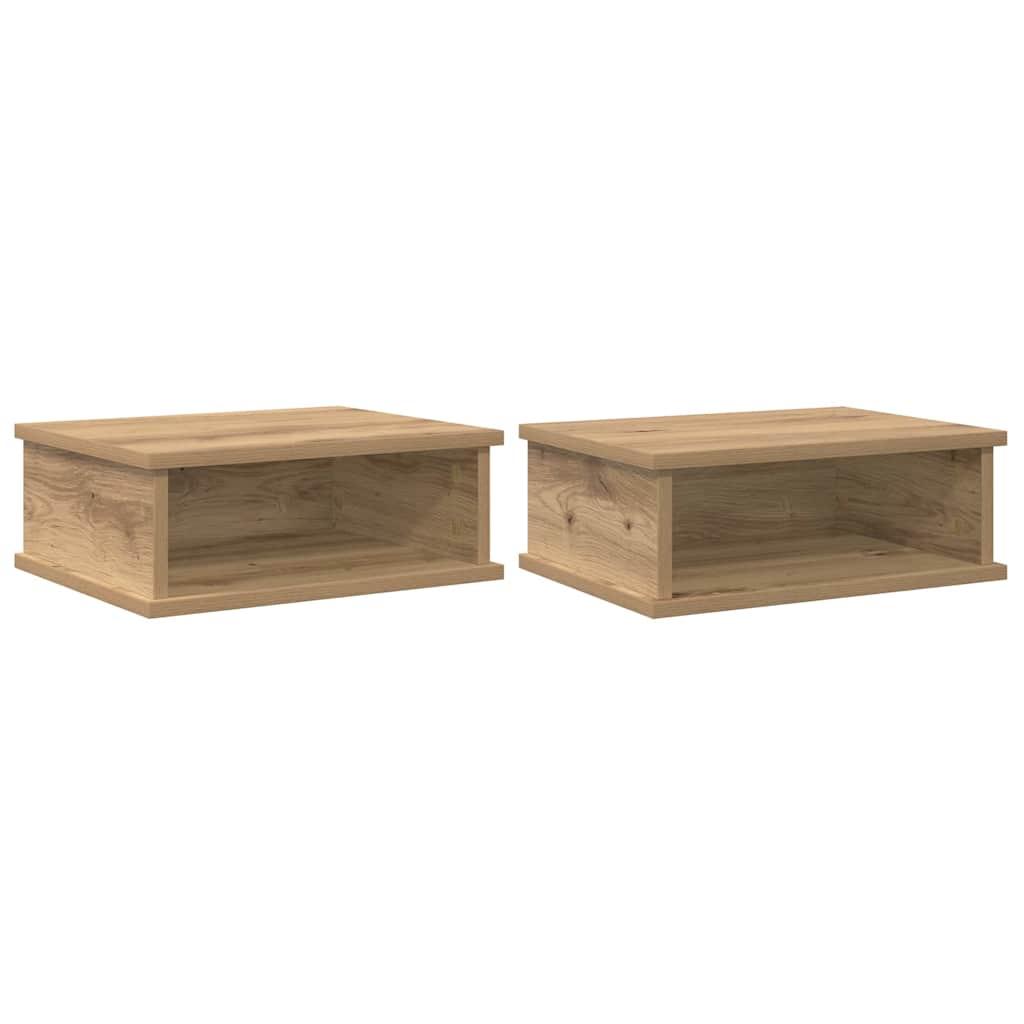 Nachtkastje 2 pcs Artisan Eiken 40 x 31 x 15 cm Bewerkt hout is nu te koop bij PeponiXL, paradijselijk wonen!