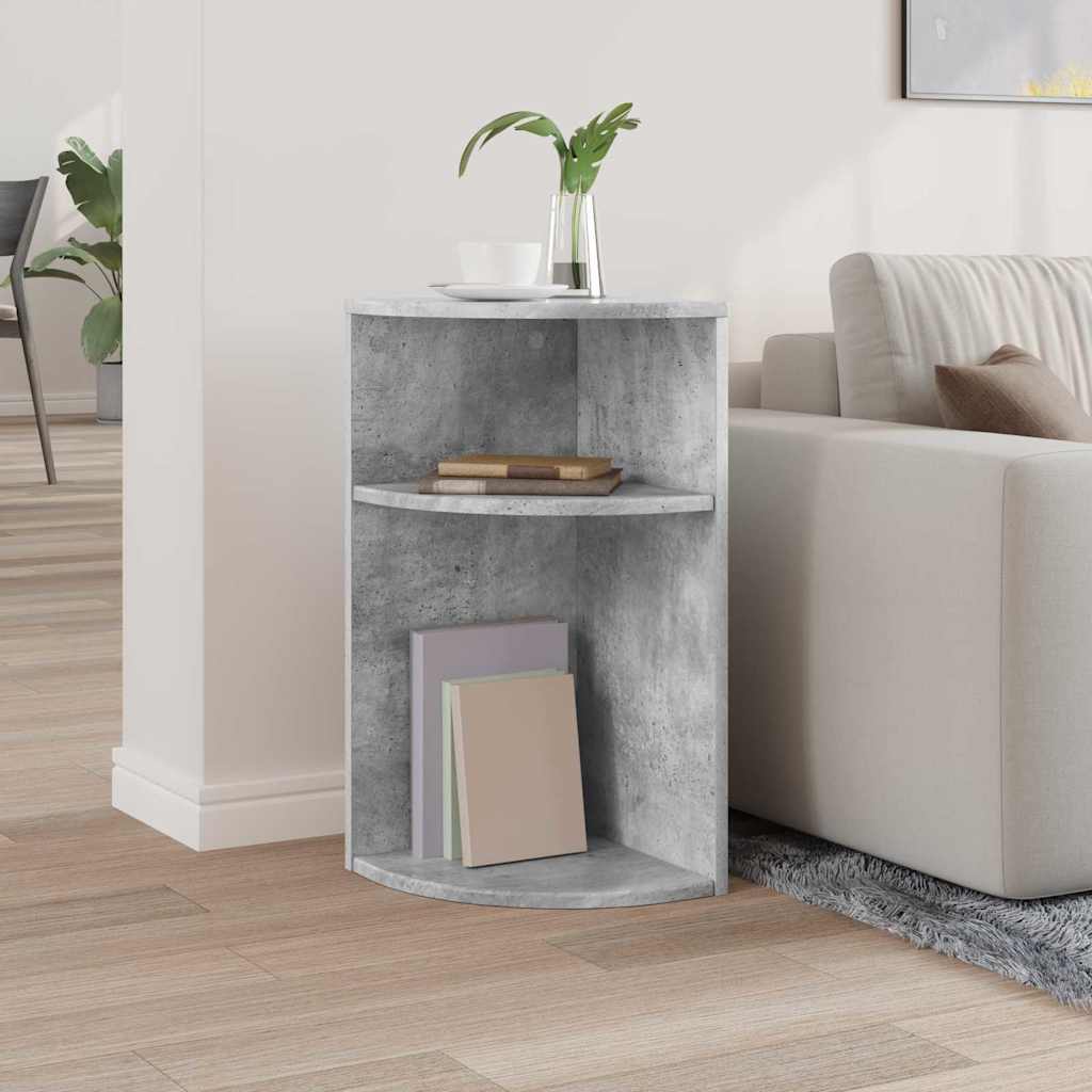 Bijzettafel Beton Grijs 29,6 x 29,6 x 60 cm Bewerkt hout is nu te koop bij PeponiXL, paradijselijk wonen!