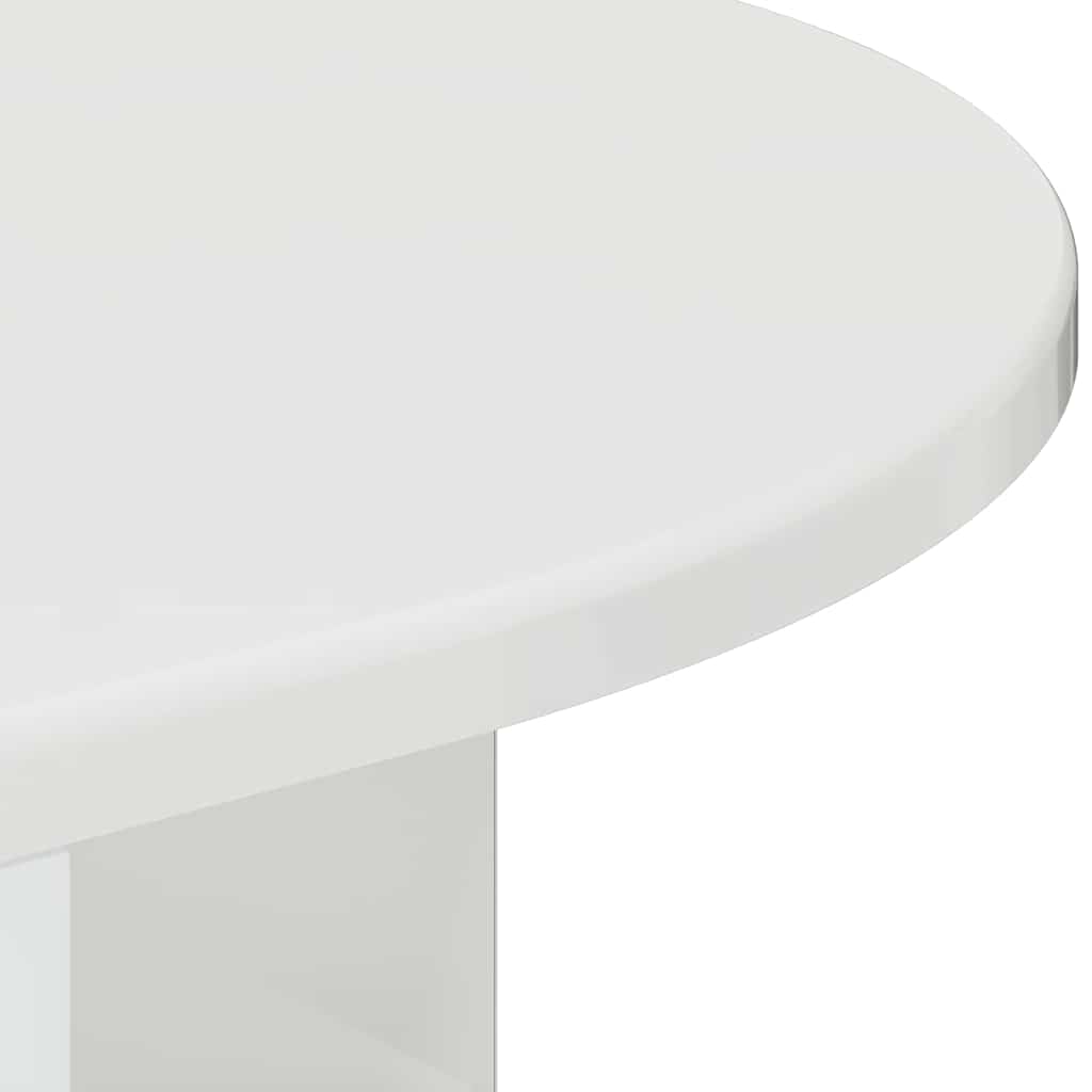 Bijzettafel Hoogglans wit 29,6 x 29,6 x 60 cm Bewerkt hout is nu te koop bij PeponiXL, paradijselijk wonen!