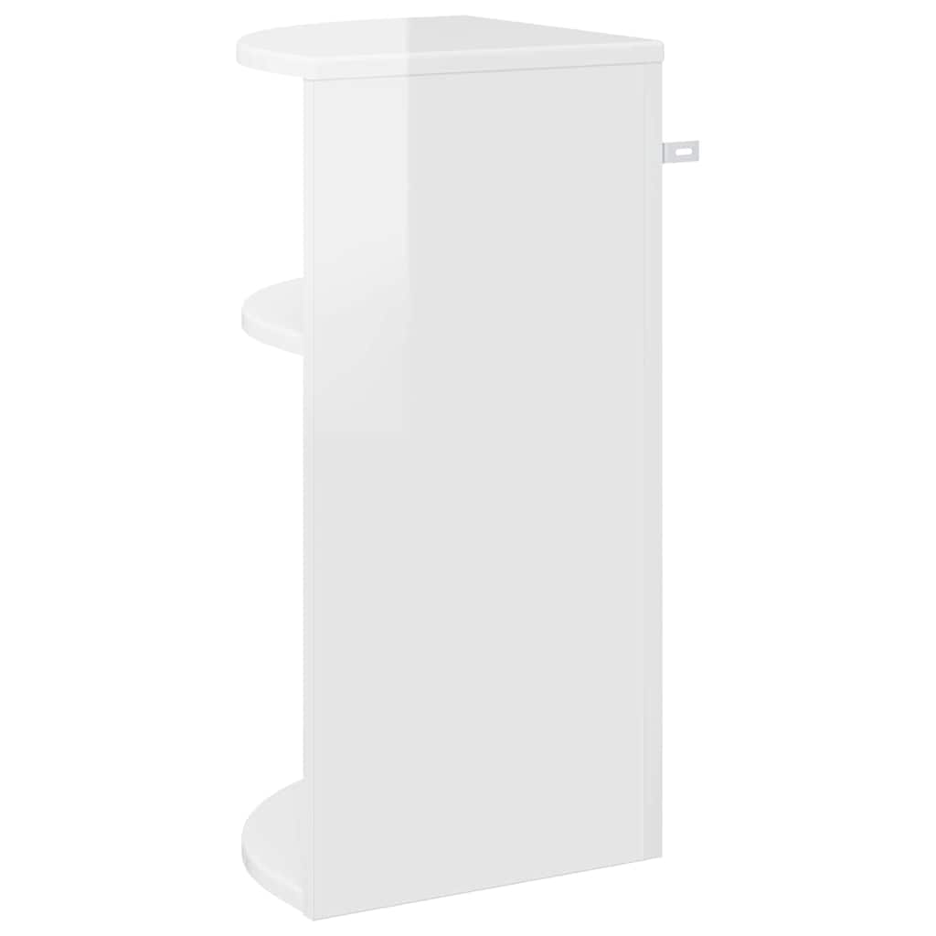Bijzettafel Hoogglans wit 29,6 x 29,6 x 60 cm Bewerkt hout is nu te koop bij PeponiXL, paradijselijk wonen!
