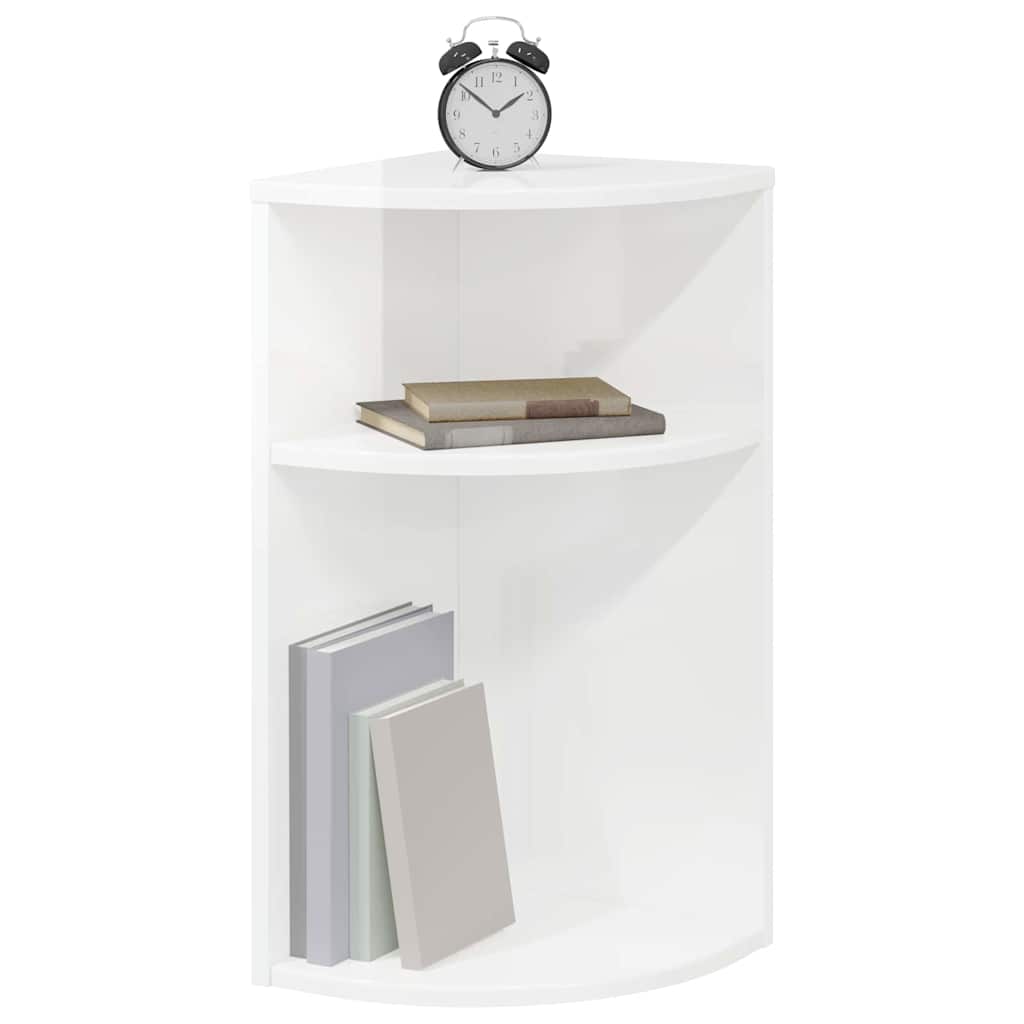 Bijzettafel Hoogglans wit 29,6 x 29,6 x 60 cm Bewerkt hout is nu te koop bij PeponiXL, paradijselijk wonen!