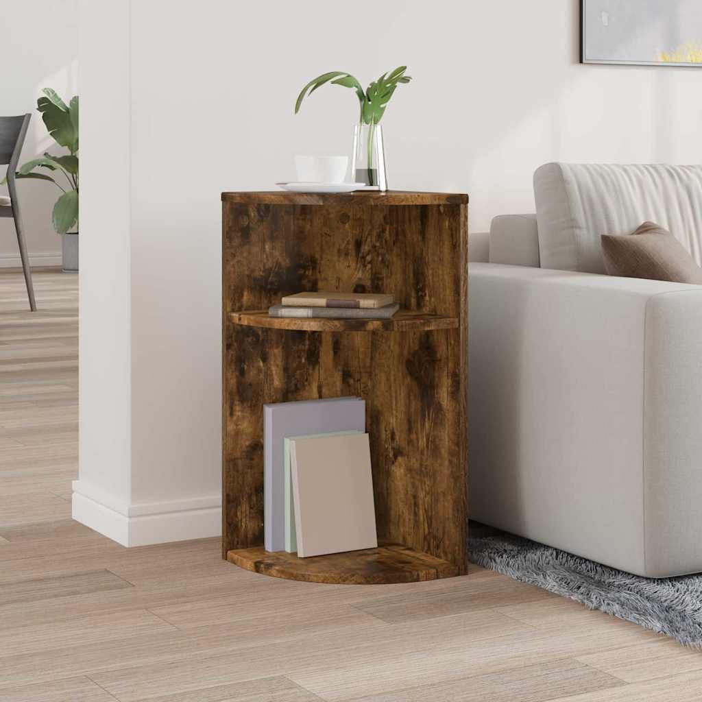 Bijzettafel Gerookt eiken 29,6 x 29,6 x 60 cm Bewerkt hout is nu te koop bij PeponiXL, paradijselijk wonen!