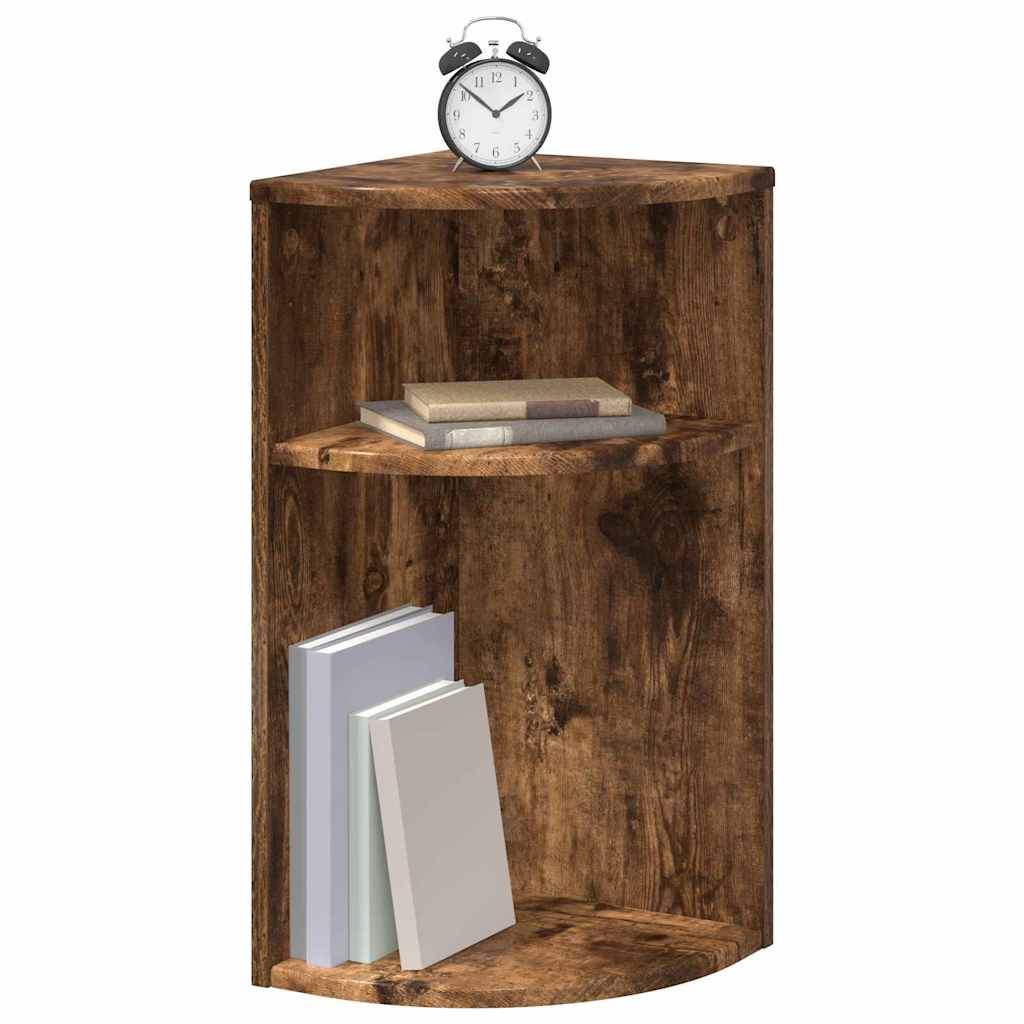 Bijzettafel Gerookt eiken 29,6 x 29,6 x 60 cm Bewerkt hout is nu te koop bij PeponiXL, paradijselijk wonen!