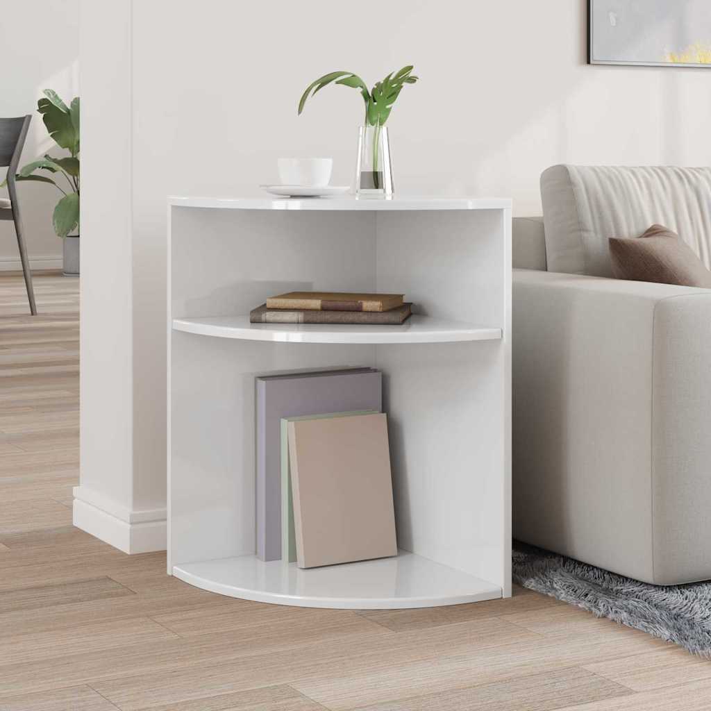 Bijzettafel Hoogglans wit 39,7 x 39,7 x 60 cm Bewerkt hout is nu te koop bij PeponiXL, paradijselijk wonen!
