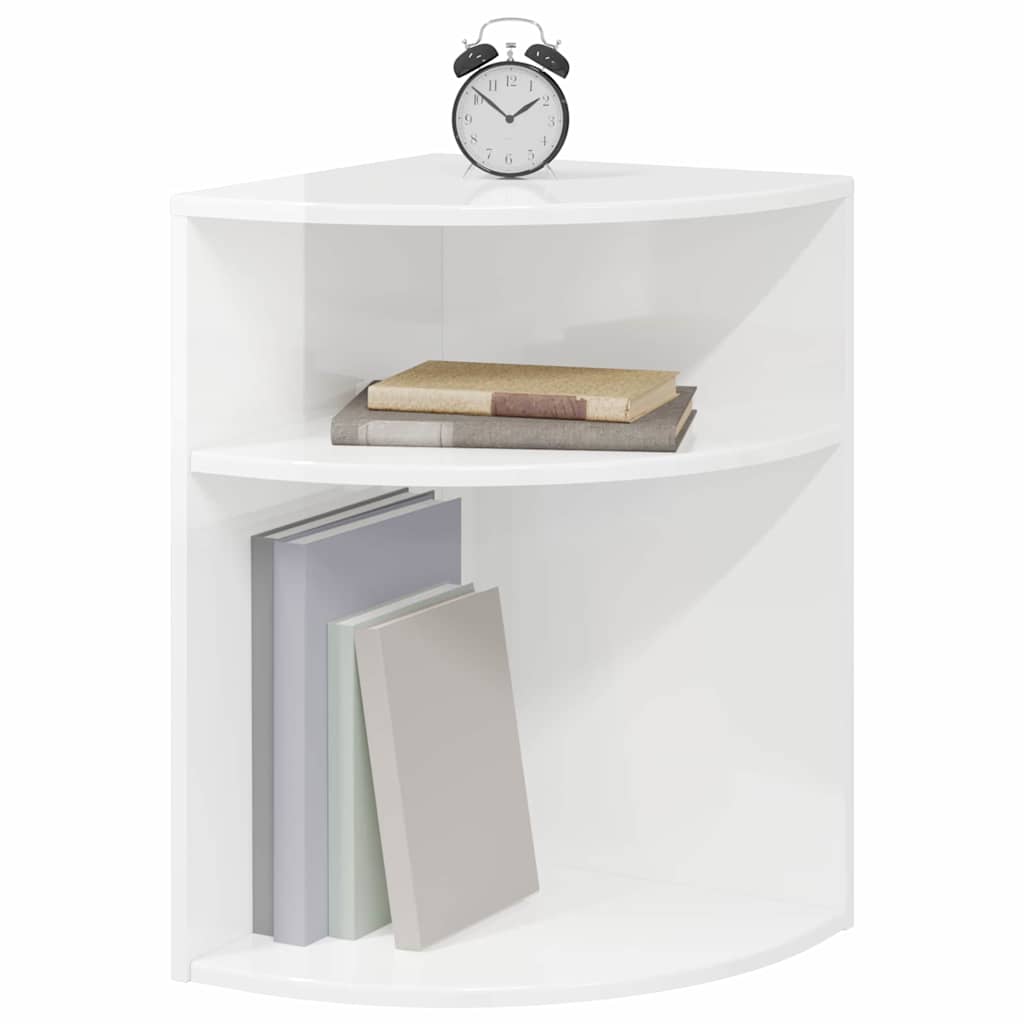 Bijzettafel Hoogglans wit 39,7 x 39,7 x 60 cm Bewerkt hout is nu te koop bij PeponiXL, paradijselijk wonen!