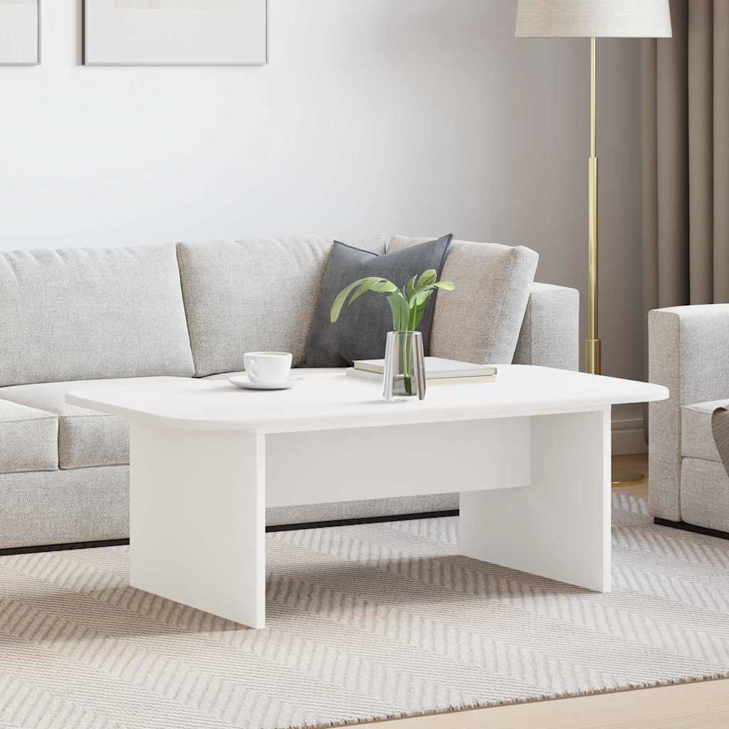 Salontafel Wit 93 x 53 x 33 cm Bewerkt hout is nu te koop bij PeponiXL, paradijselijk wonen!
