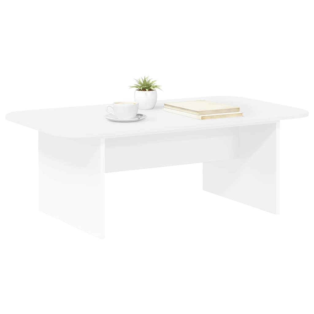 Salontafel Wit 93 x 53 x 33 cm Bewerkt hout is nu te koop bij PeponiXL, paradijselijk wonen!