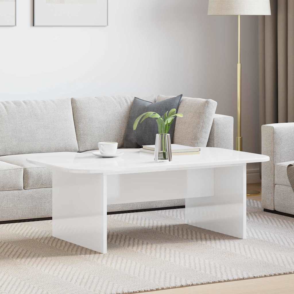 Salontafel Hoogglans wit 93 x 53 x 33 cm Bewerkt hout is nu te koop bij PeponiXL, paradijselijk wonen!