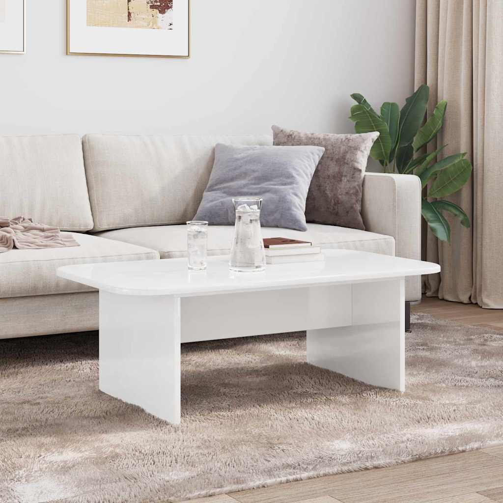 Salontafel Hoogglans wit 93 x 53 x 33 cm Bewerkt hout is nu te koop bij PeponiXL, paradijselijk wonen!