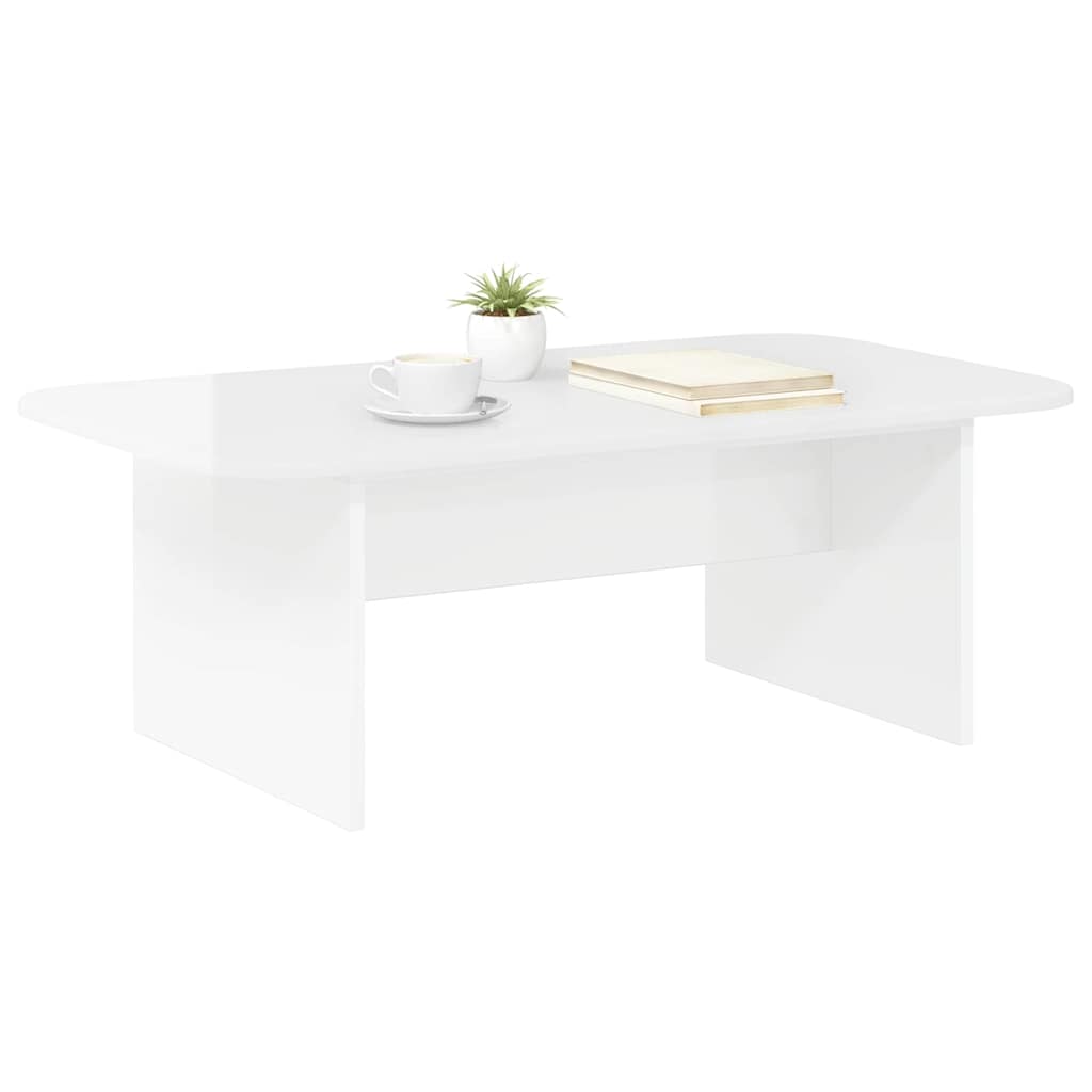 Salontafel Hoogglans wit 93 x 53 x 33 cm Bewerkt hout is nu te koop bij PeponiXL, paradijselijk wonen!