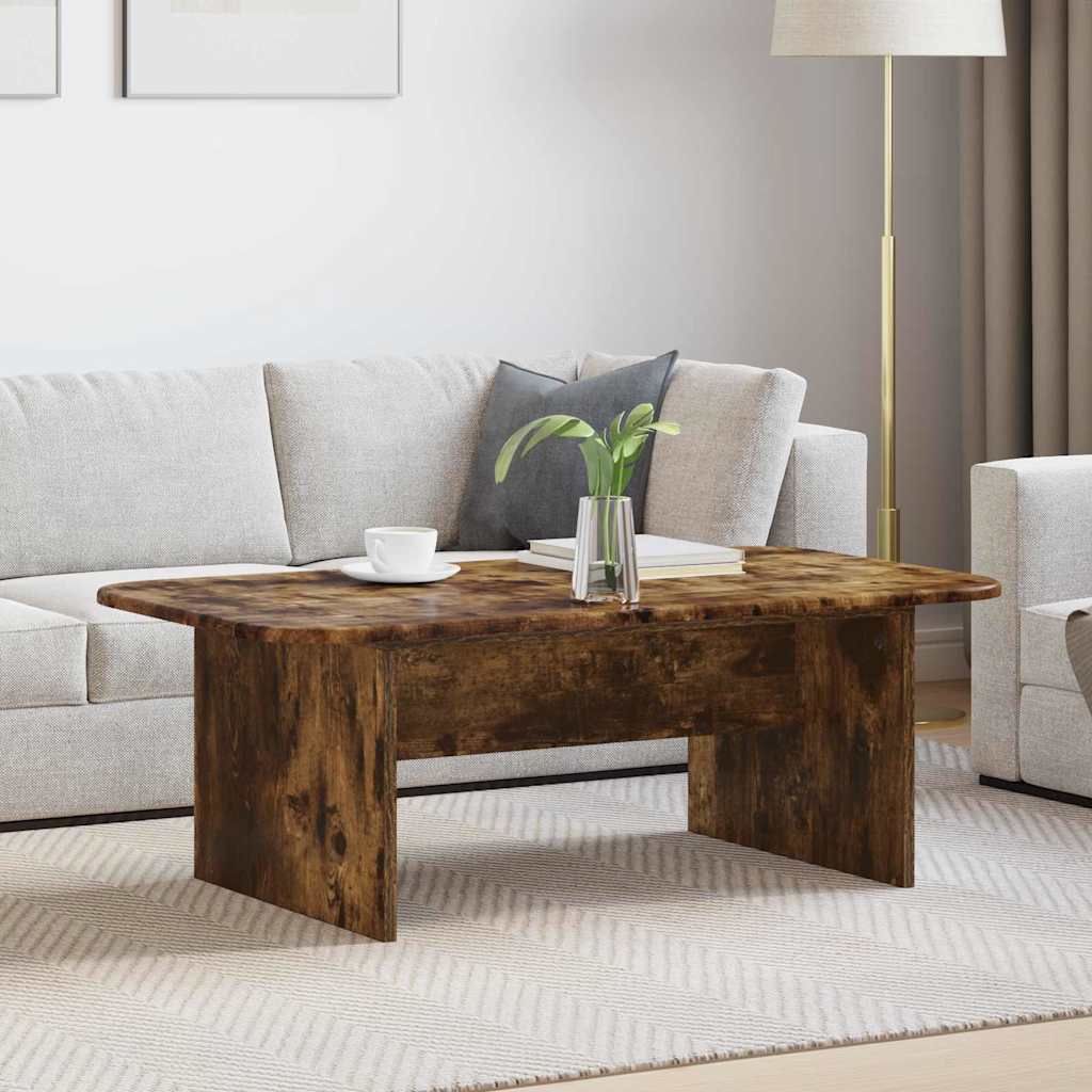 Salontafel Gerookt eiken 93 x 53 x 33 cm Bewerkt hout is nu te koop bij PeponiXL, paradijselijk wonen!