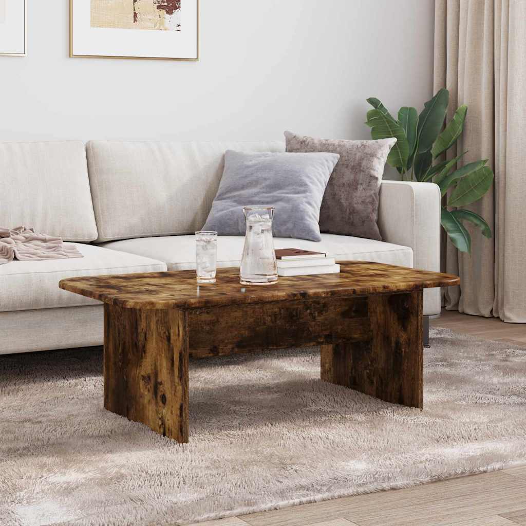 Salontafel Gerookt eiken 93 x 53 x 33 cm Bewerkt hout is nu te koop bij PeponiXL, paradijselijk wonen!