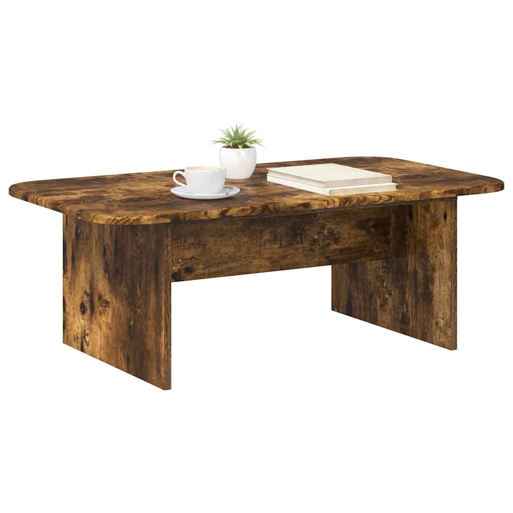 Salontafel Gerookt eiken 93 x 53 x 33 cm Bewerkt hout is nu te koop bij PeponiXL, paradijselijk wonen!