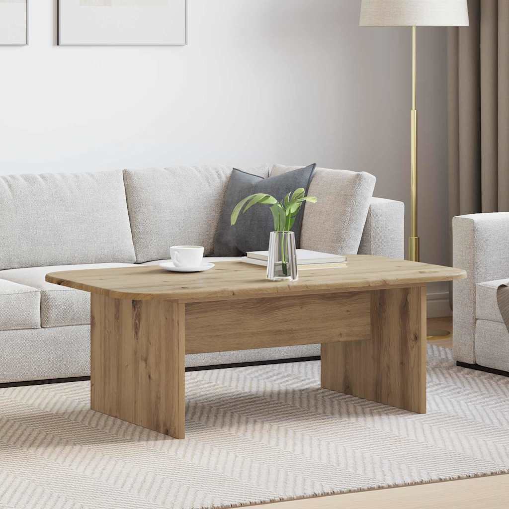 Salontafel Artisan Eiken 93 x 53 x 33 cm Bewerkt hout is nu te koop bij PeponiXL, paradijselijk wonen!