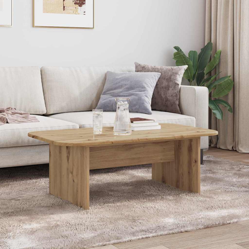 Salontafel Artisan Eiken 93 x 53 x 33 cm Bewerkt hout is nu te koop bij PeponiXL, paradijselijk wonen!