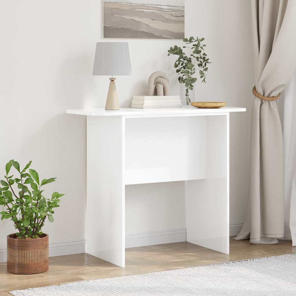 Wandtafel Hoogglans wit 93 x 40 x 75 cm Bewerkt hout is nu te koop bij PeponiXL, paradijselijk wonen!