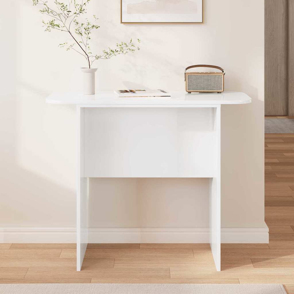 Wandtafel Hoogglans wit 93 x 40 x 75 cm Bewerkt hout is nu te koop bij PeponiXL, paradijselijk wonen!