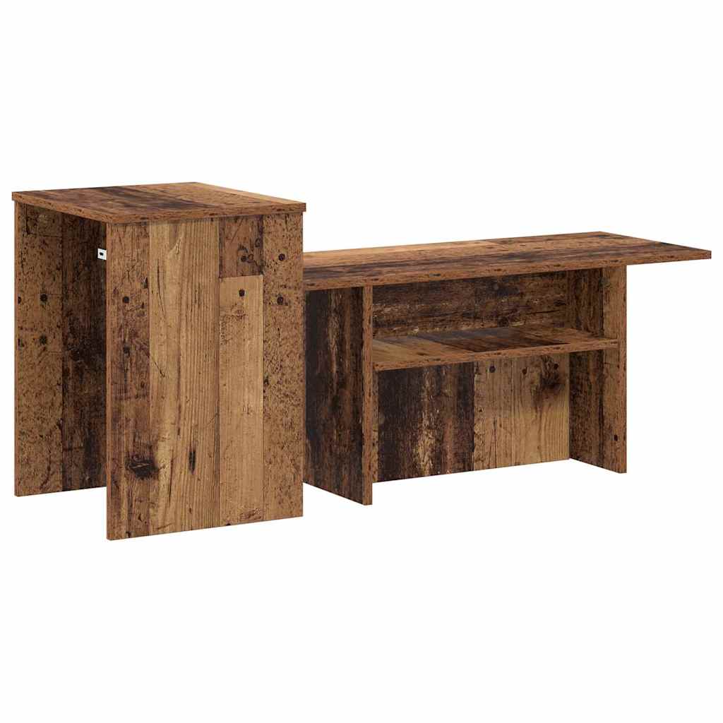 Wandtafel Oudhout 91,5 x 35 x 38,5 cm Bewerkt hout is nu te koop bij PeponiXL, paradijselijk wonen!