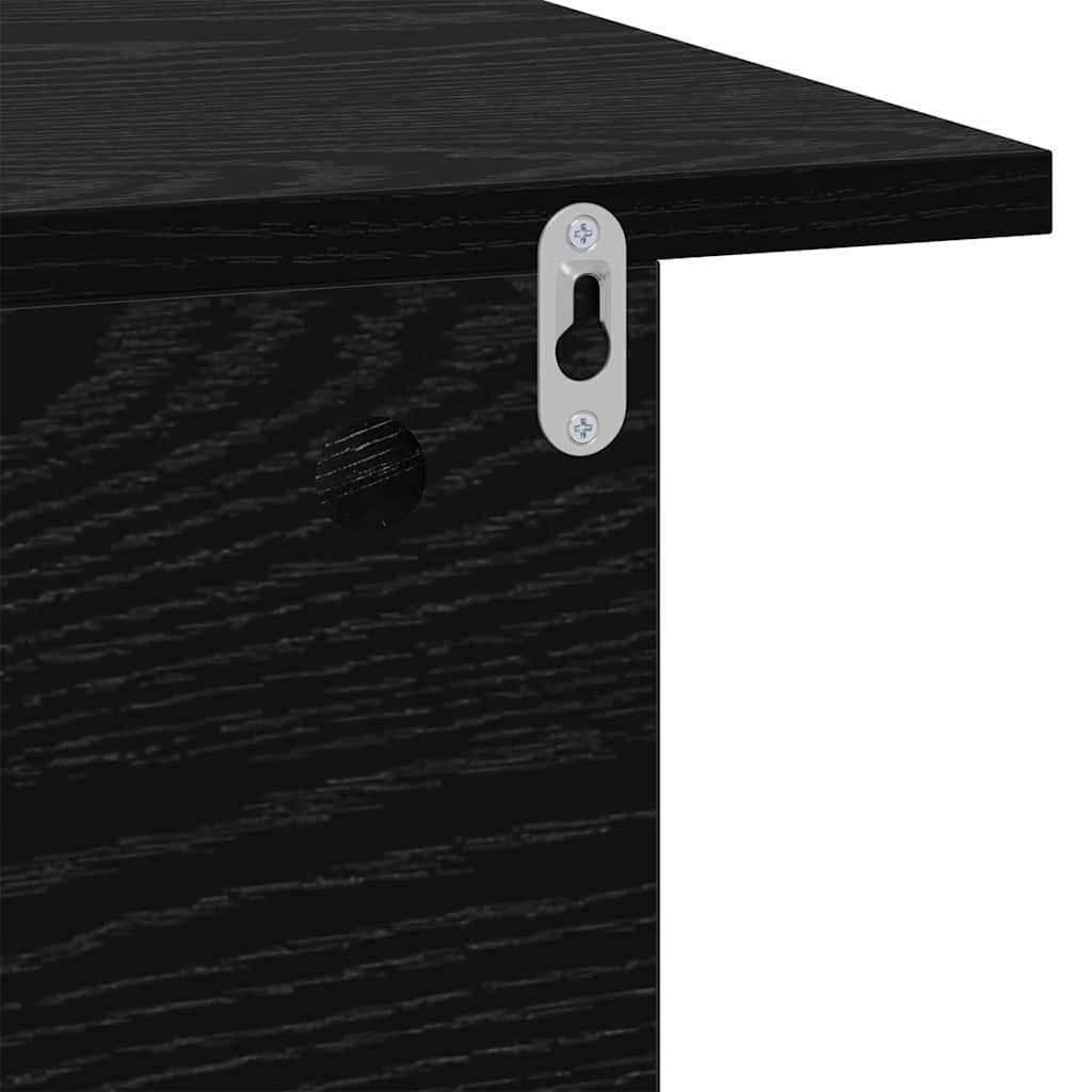 Nachtkastje 2 pcs Zwart Eiken 40 x 30 x 25 cm Bewerkt hout is nu te koop bij PeponiXL, paradijselijk wonen!