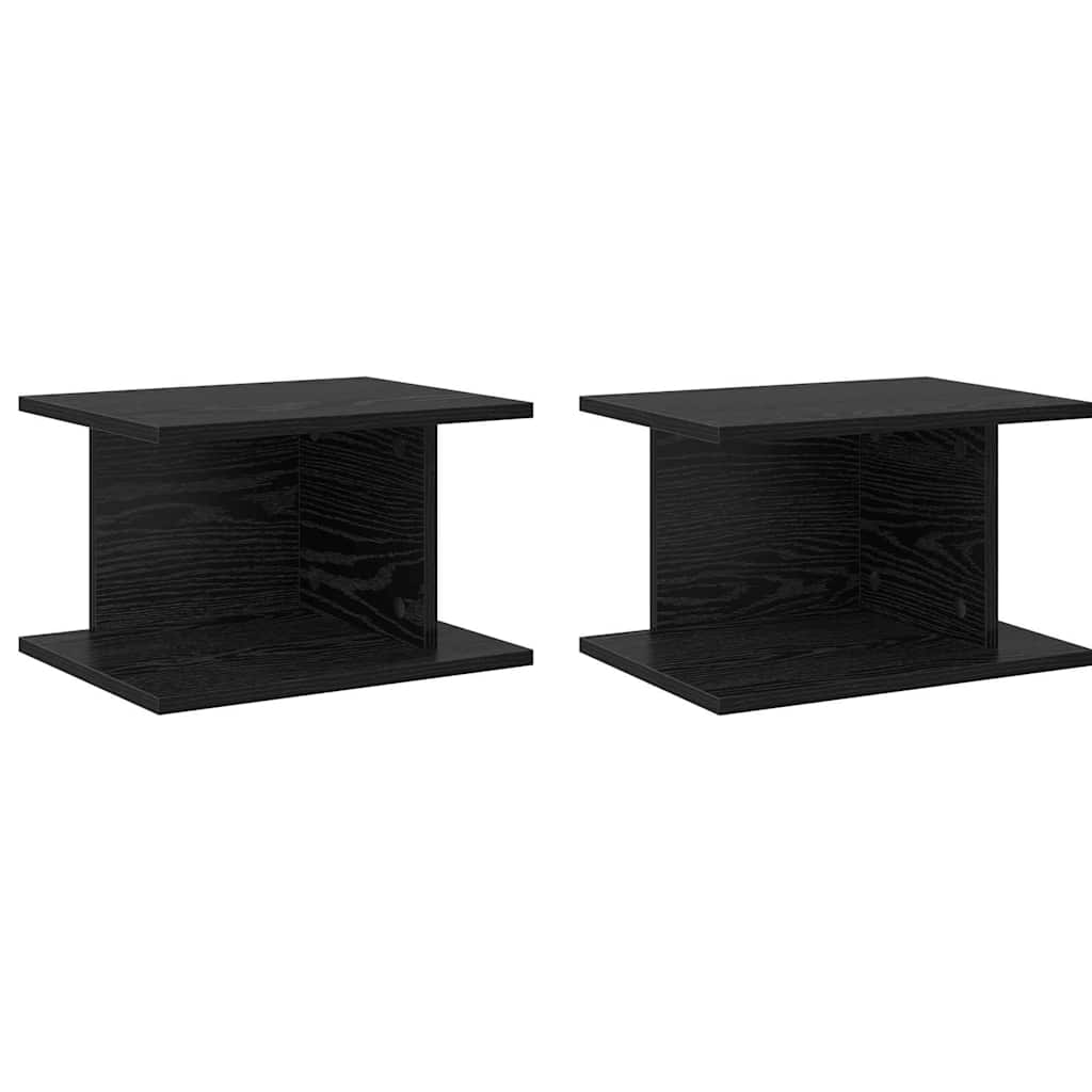Nachtkastje 2 pcs Zwart Eiken 40 x 30 x 25 cm Bewerkt hout is nu te koop bij PeponiXL, paradijselijk wonen!