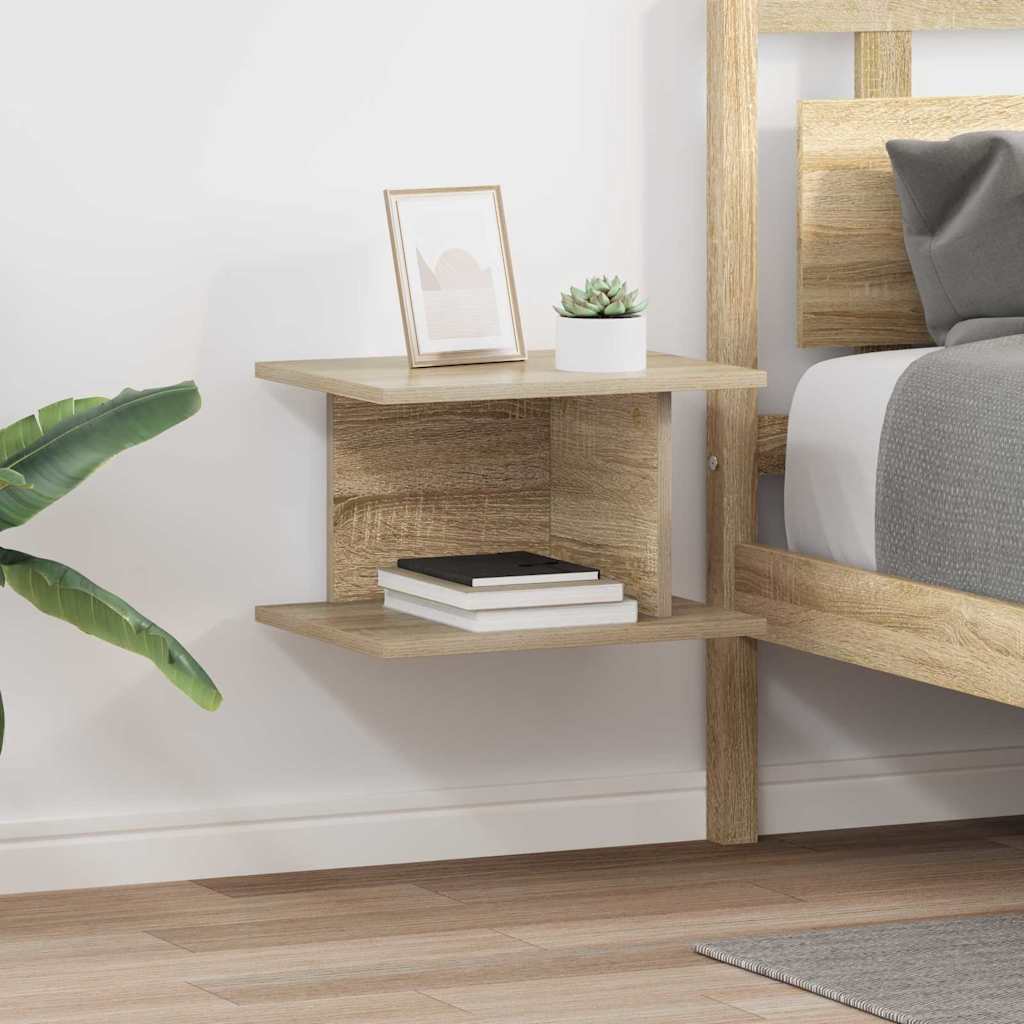 Nachtkastje 2 pcs Sonoma Eiken 40 x 30 x 25 cm Bewerkt hout is nu te koop bij PeponiXL, paradijselijk wonen!