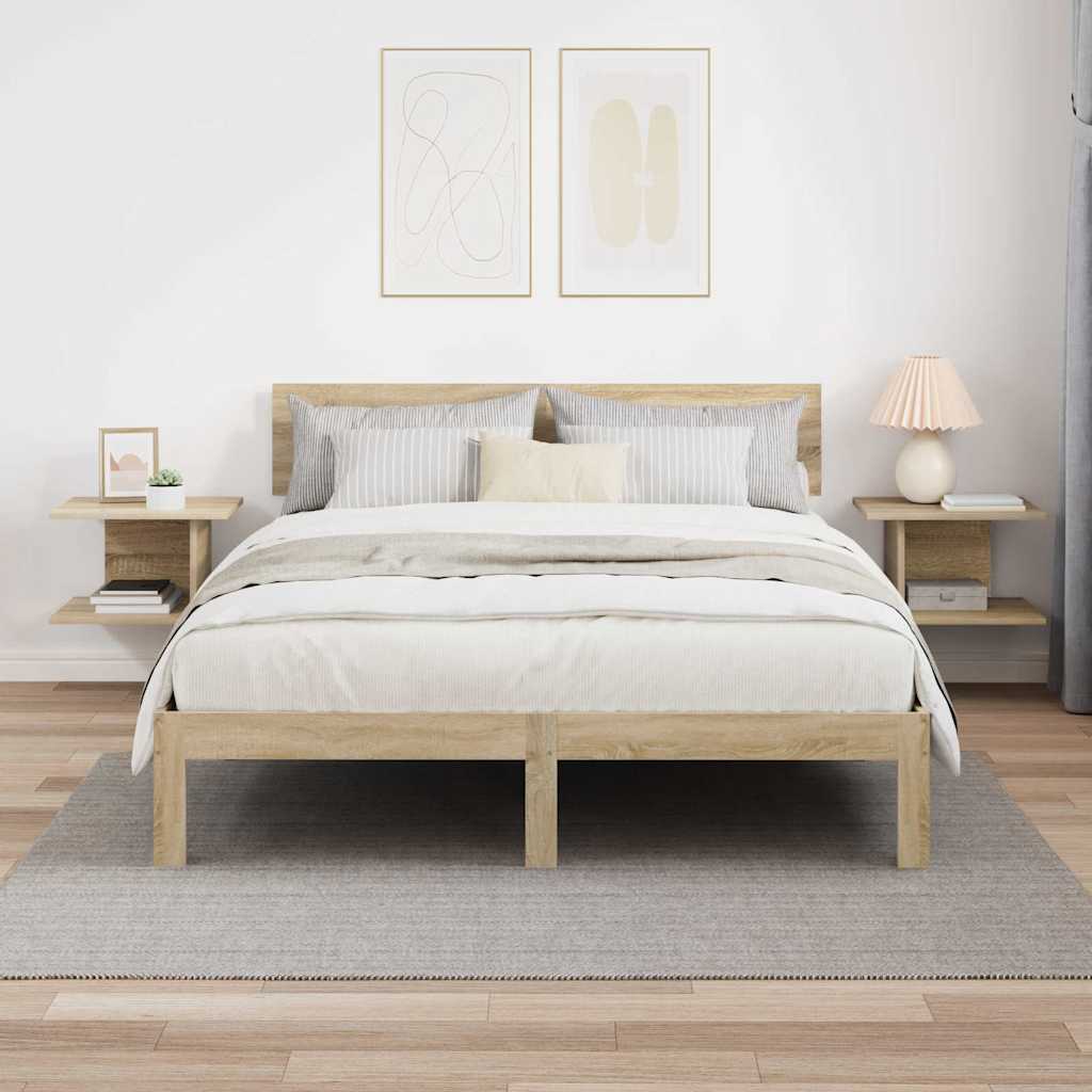 Nachtkastje 2 pcs Sonoma Eiken 40 x 30 x 25 cm Bewerkt hout is nu te koop bij PeponiXL, paradijselijk wonen!