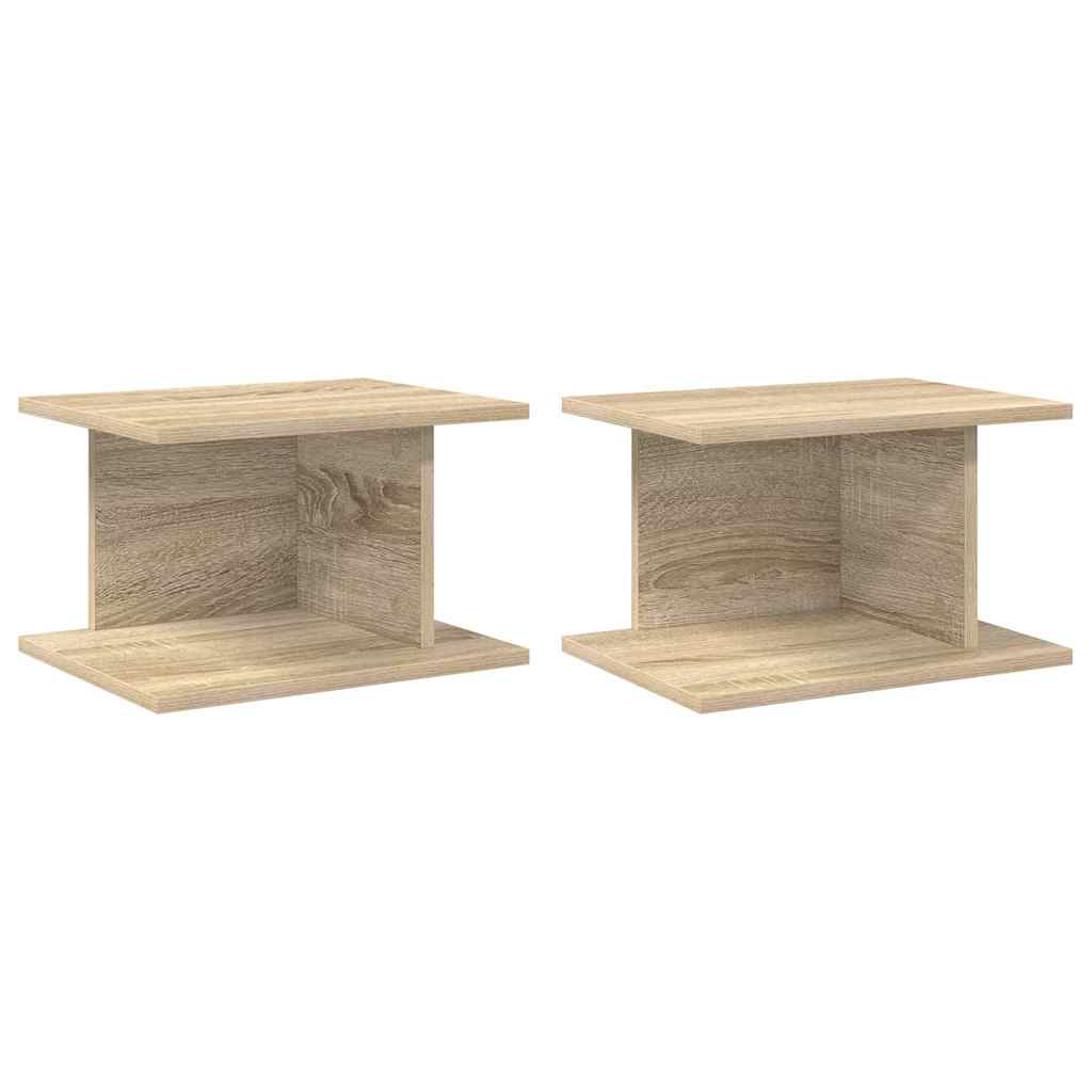 Nachtkastje 2 pcs Sonoma Eiken 40 x 30 x 25 cm Bewerkt hout is nu te koop bij PeponiXL, paradijselijk wonen!