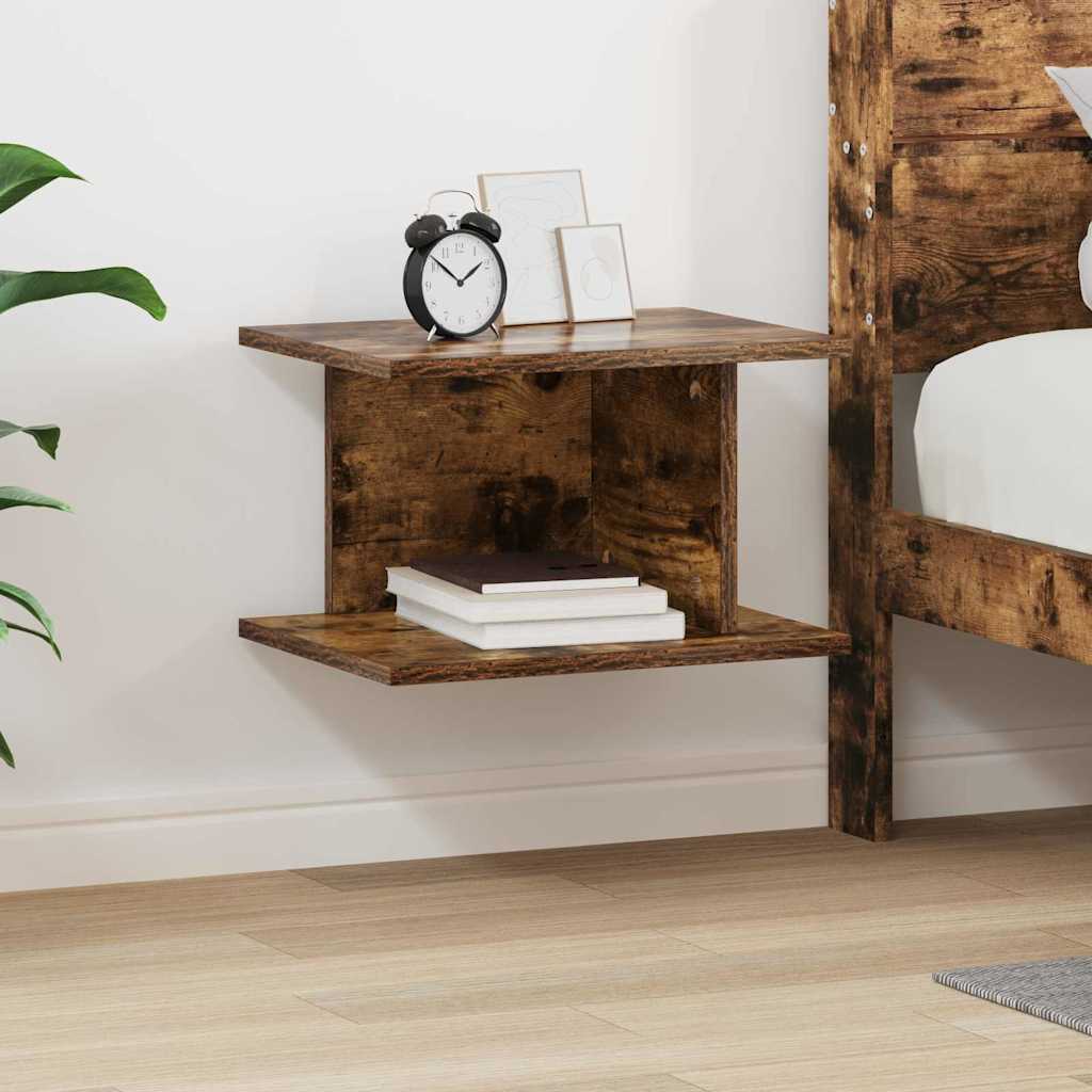 Nachtkastje Gerookt eiken 40 x 30 x 25 cm Bewerkt hout is nu te koop bij PeponiXL, paradijselijk wonen!