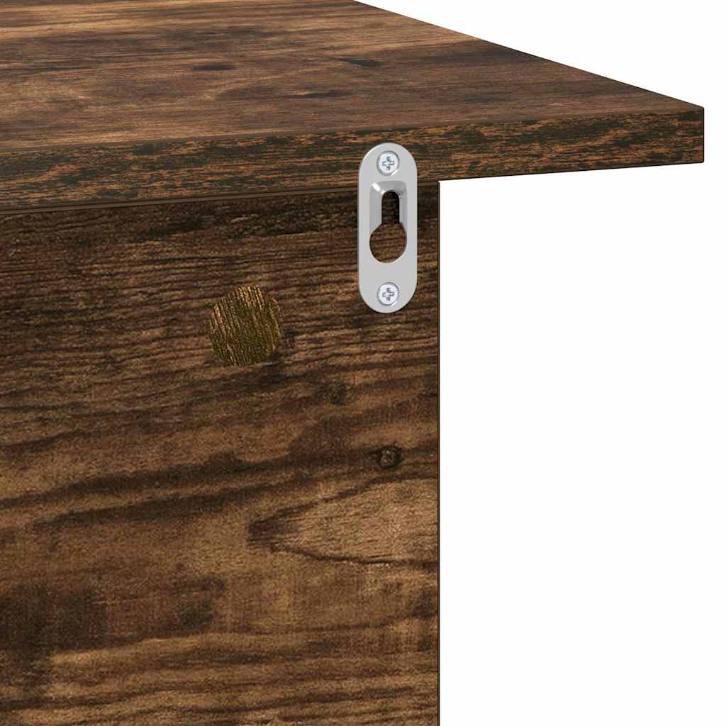 Nachtkastje 2 pcs Gerookt eiken 40 x 30 x 25 cm Bewerkt hout is nu te koop bij PeponiXL, paradijselijk wonen!