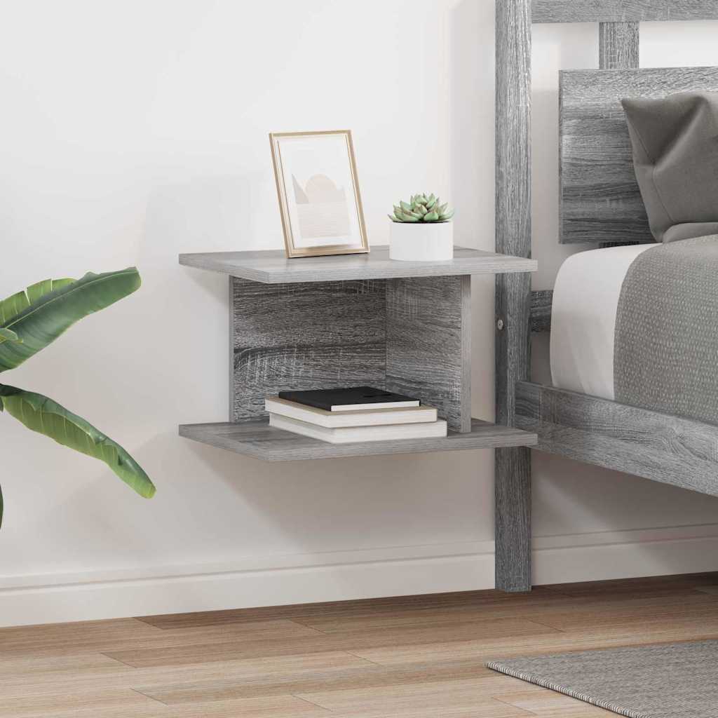 Nachtkastje 2 pcs Grijs Sonoma 40 x 30 x 25 cm Bewerkt hout is nu te koop bij PeponiXL, paradijselijk wonen!