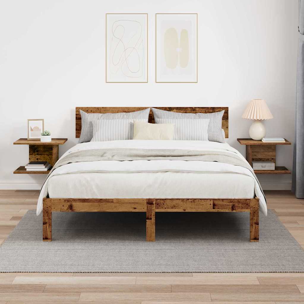 Nachtkastje 2 pcs Oudhout 40 x 30 x 25 cm Bewerkt hout is nu te koop bij PeponiXL, paradijselijk wonen!