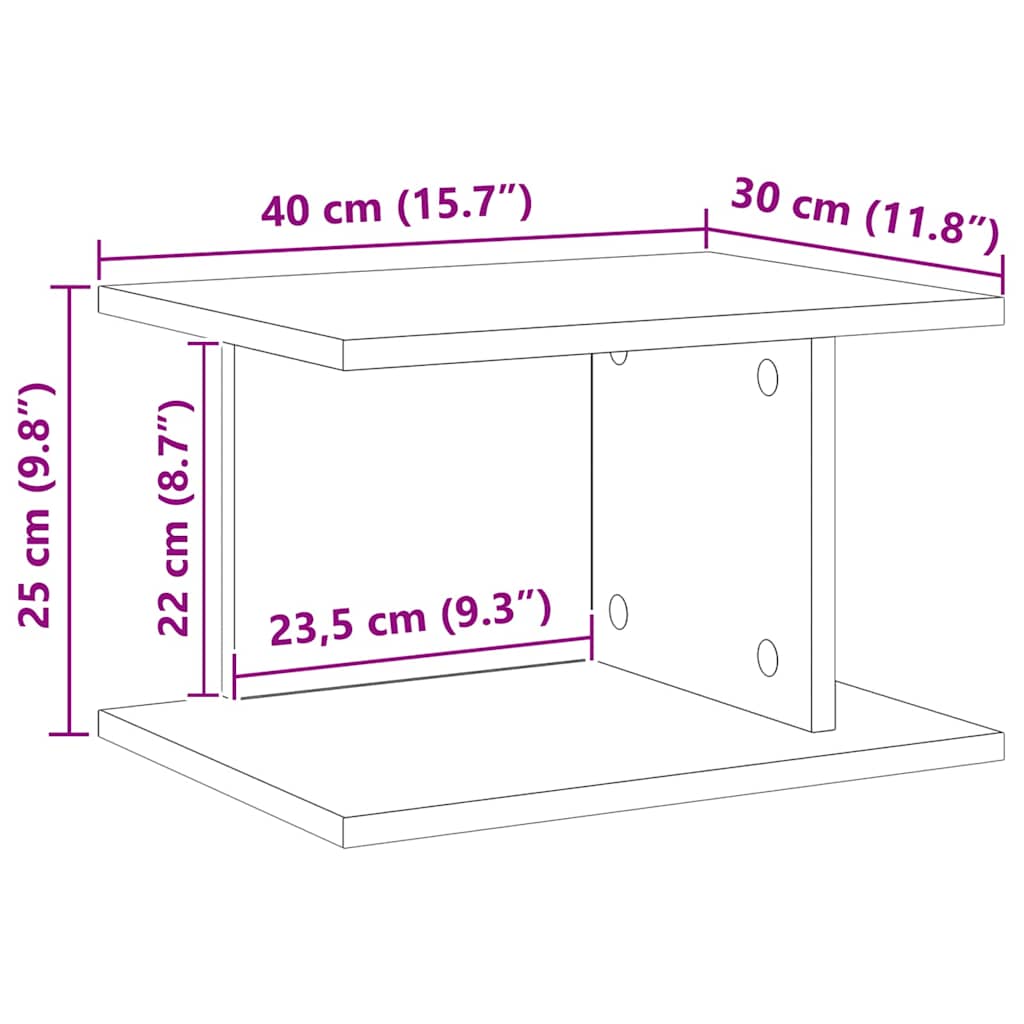 Nachtkastje Artisan Eiken 40 x 30 x 25 cm Bewerkt hout is nu te koop bij PeponiXL, paradijselijk wonen!