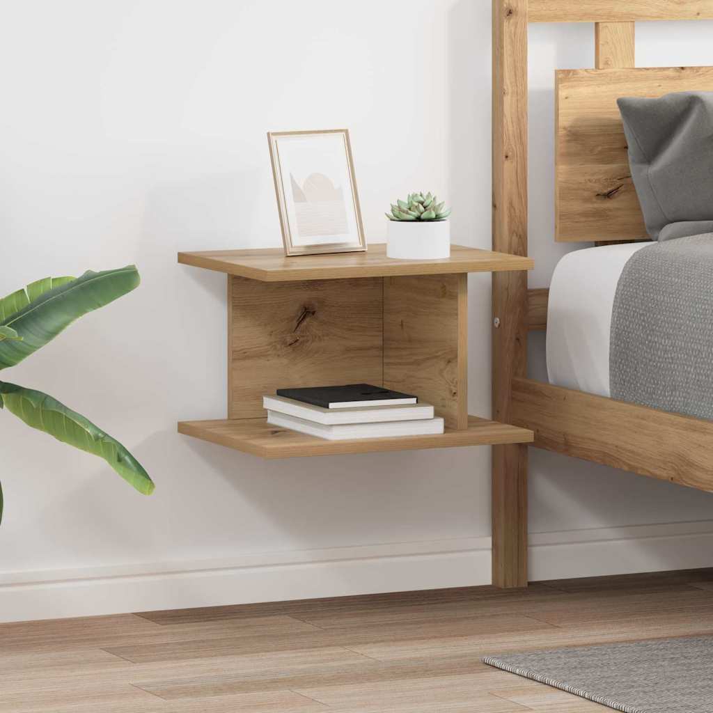 Nachtkastje 2 pcs Artisan Eiken 40 x 30 x 25 cm Bewerkt hout is nu te koop bij PeponiXL, paradijselijk wonen!