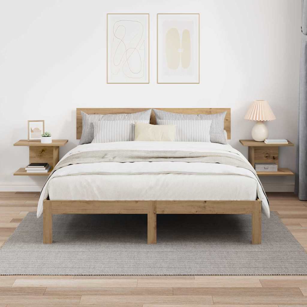 Nachtkastje 2 pcs Artisan Eiken 40 x 30 x 25 cm Bewerkt hout is nu te koop bij PeponiXL, paradijselijk wonen!