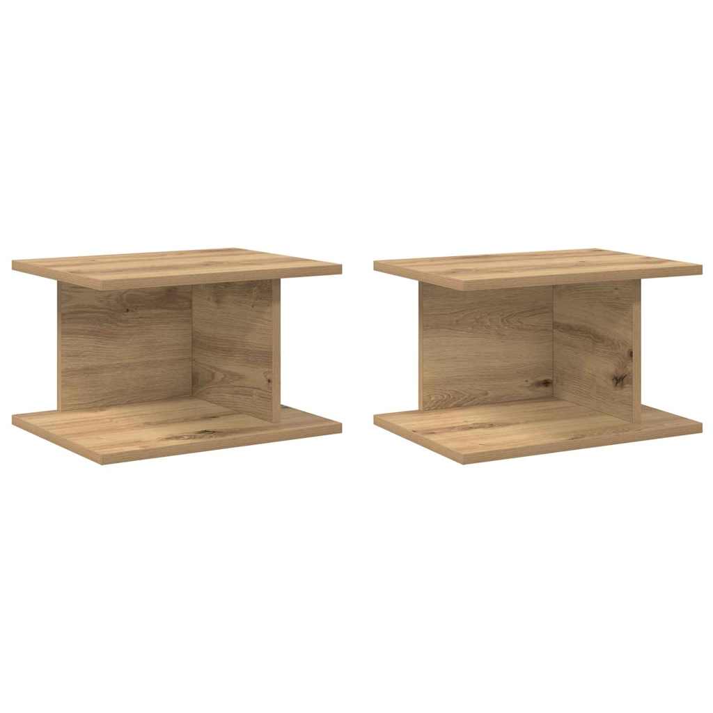 Nachtkastje 2 pcs Artisan Eiken 40 x 30 x 25 cm Bewerkt hout is nu te koop bij PeponiXL, paradijselijk wonen!