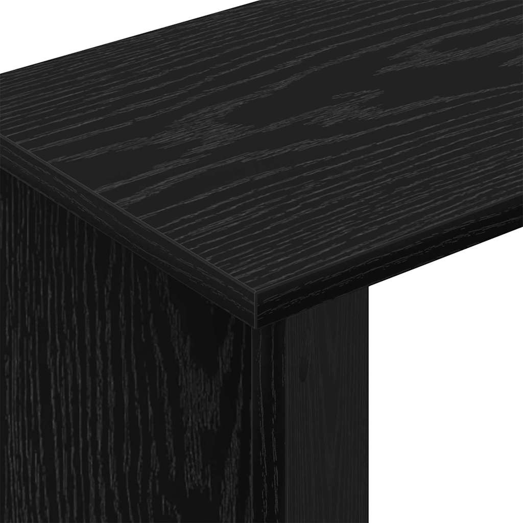 Bijzettafel Zwart Eiken 35 x 25 x 50 cm Bewerkt hout is nu te koop bij PeponiXL, paradijselijk wonen!