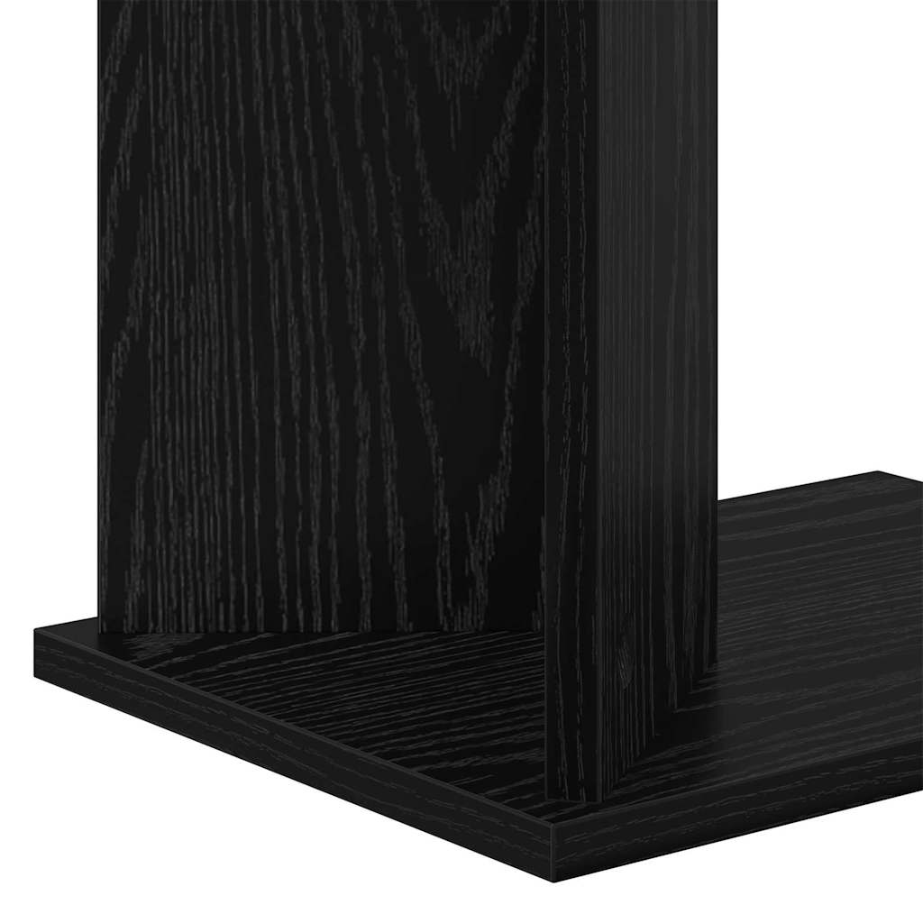 Bijzettafel Zwart Eiken 35 x 25 x 50 cm Bewerkt hout is nu te koop bij PeponiXL, paradijselijk wonen!