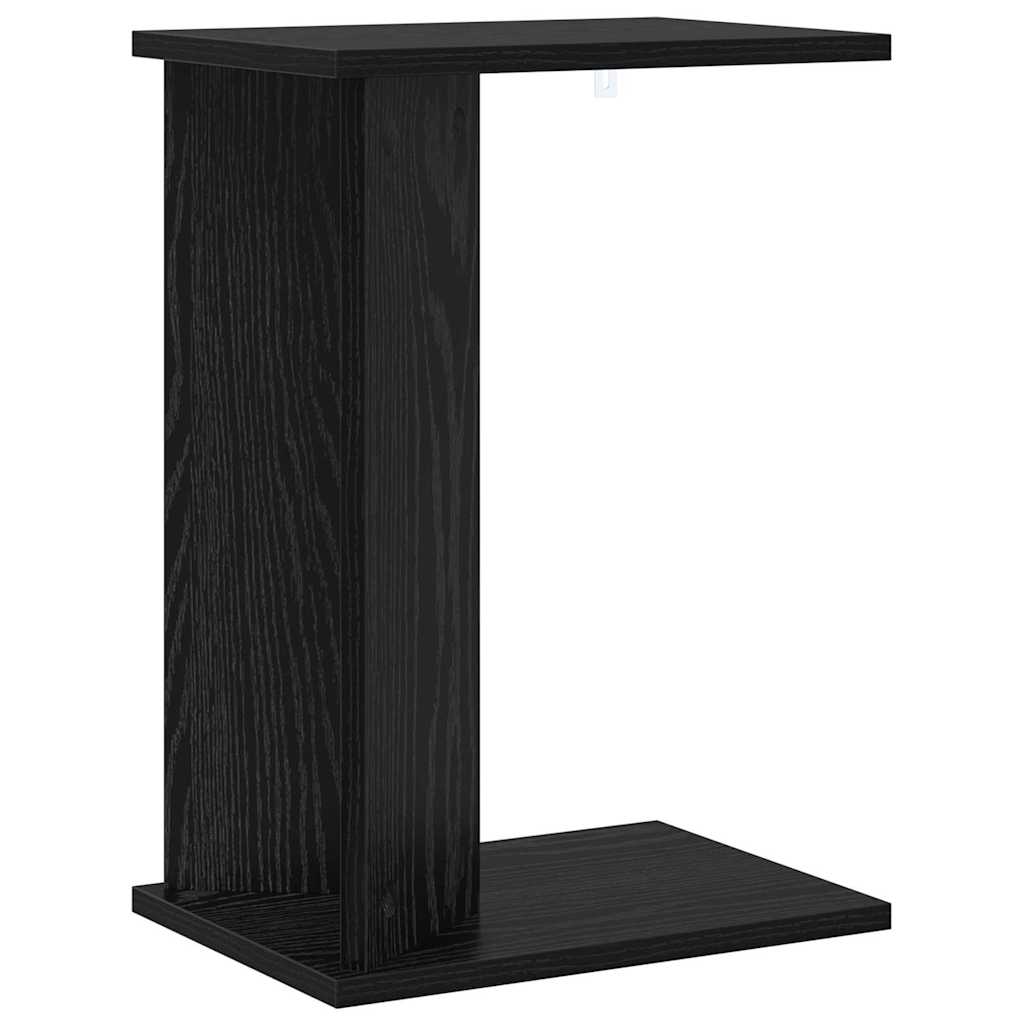Bijzettafel Zwart Eiken 35 x 25 x 50 cm Bewerkt hout is nu te koop bij PeponiXL, paradijselijk wonen!