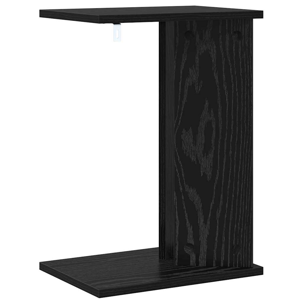 Bijzettafel Zwart Eiken 35 x 25 x 50 cm Bewerkt hout is nu te koop bij PeponiXL, paradijselijk wonen!