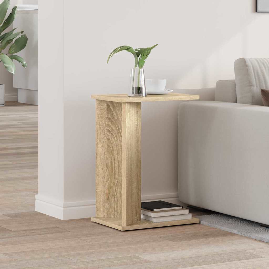 Bijzettafel Sonoma Eiken 35 x 25 x 50 cm Bewerkt hout is nu te koop bij PeponiXL, paradijselijk wonen!