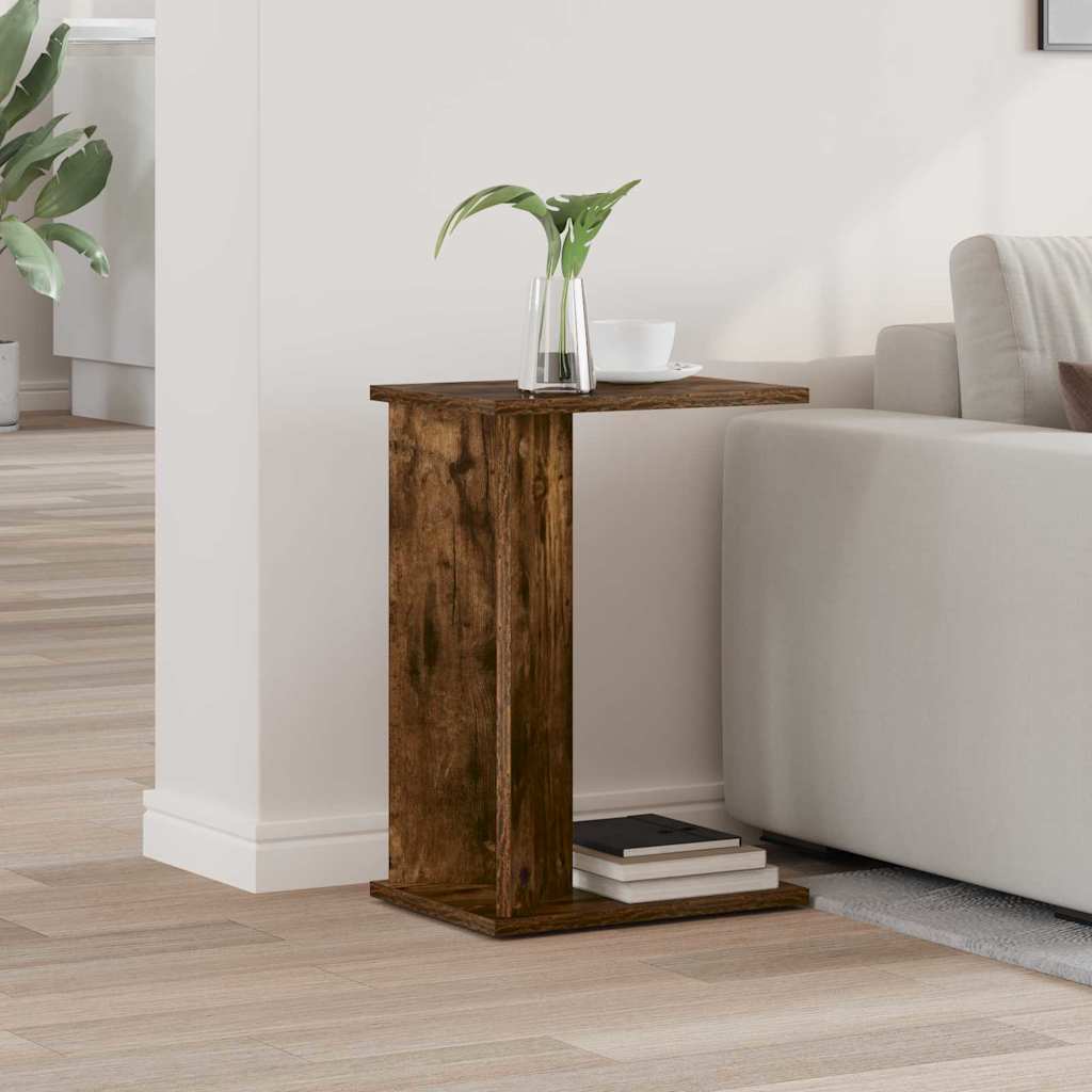 Bijzettafel Gerookt eiken 35 x 25 x 50 cm Bewerkt hout is nu te koop bij PeponiXL, paradijselijk wonen!