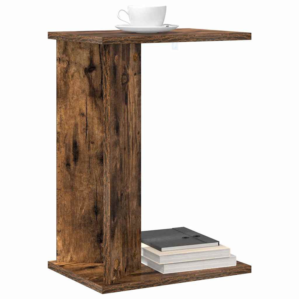 Bijzettafel Gerookt eiken 35 x 25 x 50 cm Bewerkt hout is nu te koop bij PeponiXL, paradijselijk wonen!
