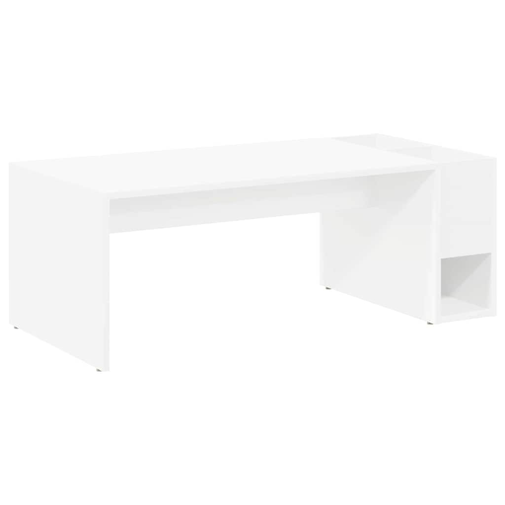 Salontafel Wit 101,5 x 50 x 37 cm Bewerkt hout is nu te koop bij PeponiXL, paradijselijk wonen!