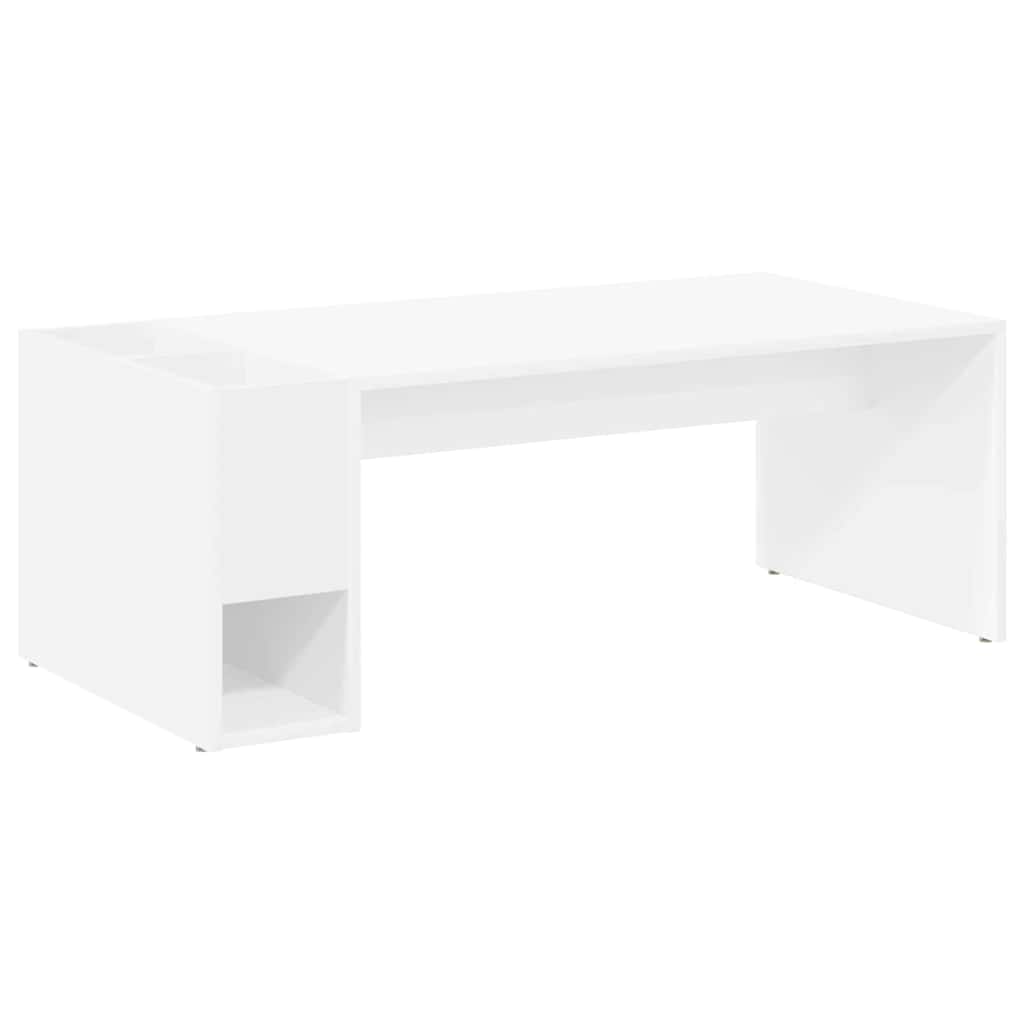 Salontafel Wit 101,5 x 50 x 37 cm Bewerkt hout is nu te koop bij PeponiXL, paradijselijk wonen!