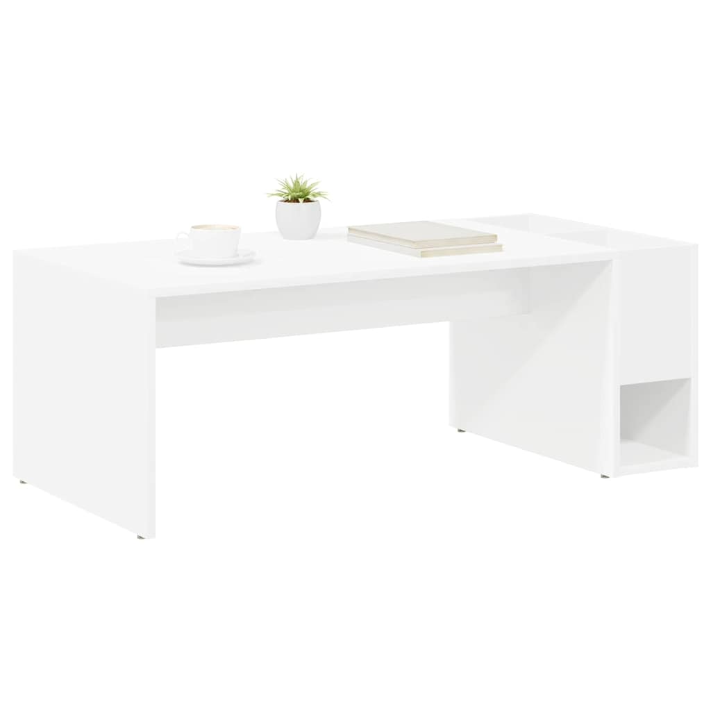 Salontafel Wit 101,5 x 50 x 37 cm Bewerkt hout is nu te koop bij PeponiXL, paradijselijk wonen!