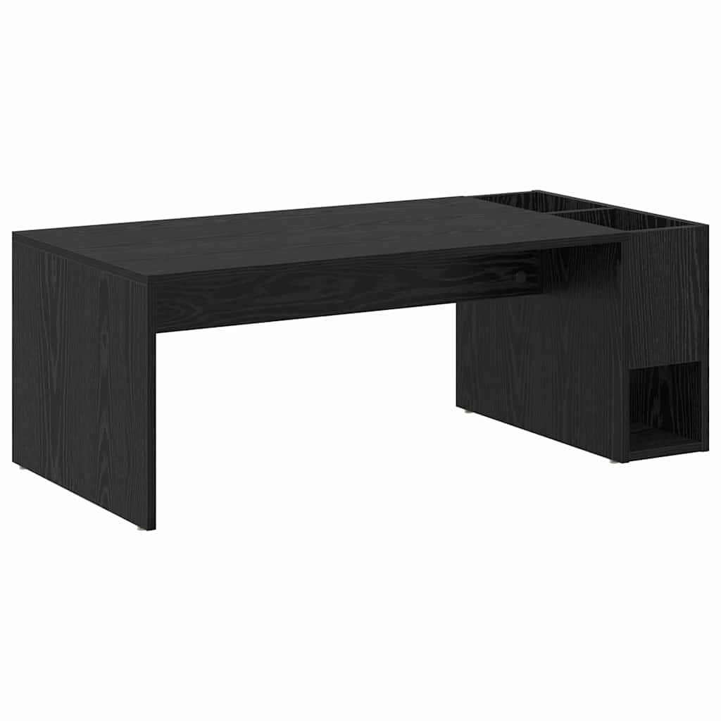 Salontafel Zwart Eiken 101,5 x 50 x 37 cm Bewerkt hout is nu te koop bij PeponiXL, paradijselijk wonen!