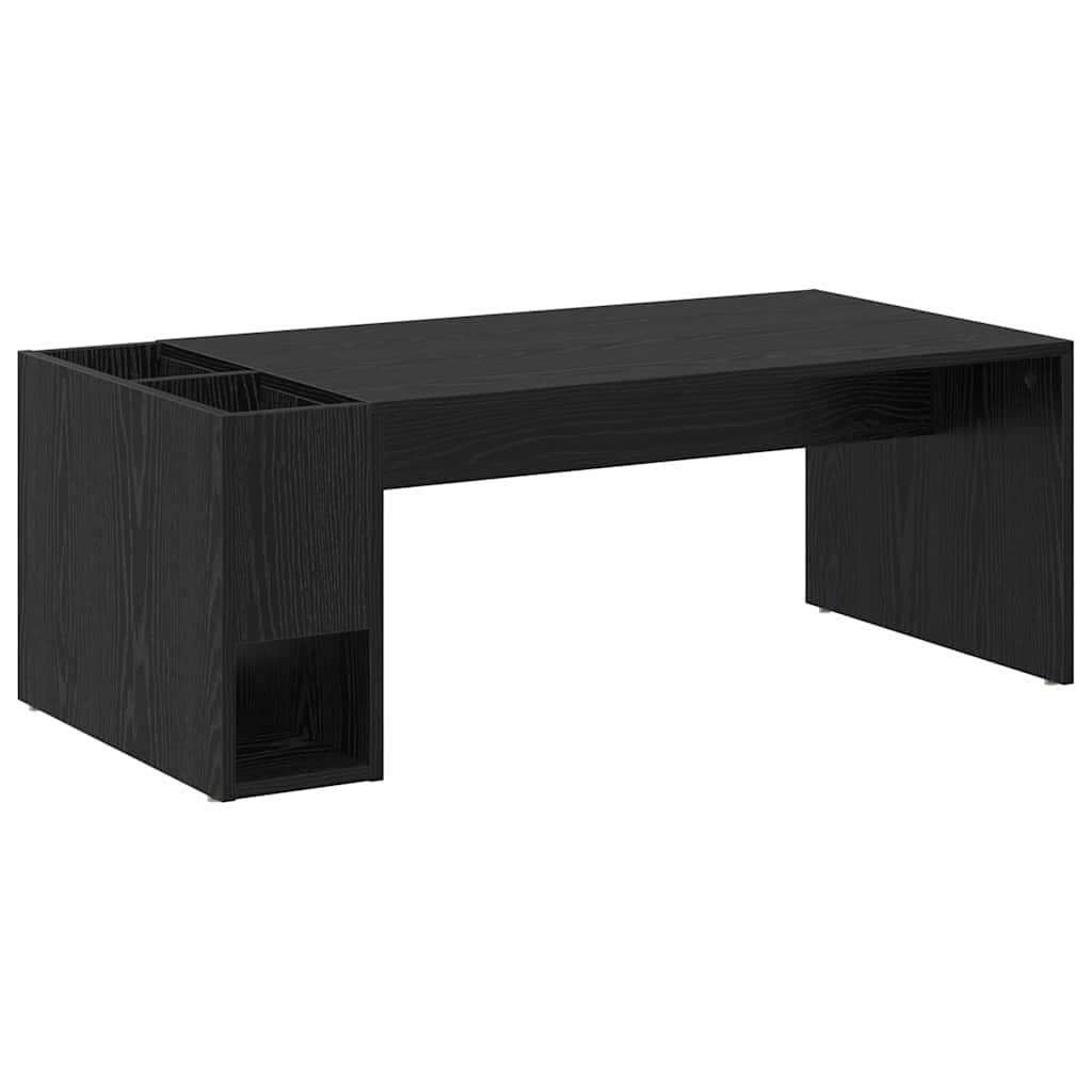 Salontafel Zwart Eiken 101,5 x 50 x 37 cm Bewerkt hout is nu te koop bij PeponiXL, paradijselijk wonen!