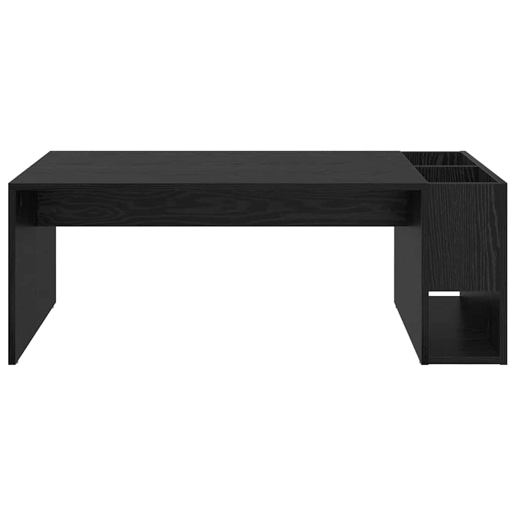 Salontafel Zwart Eiken 101,5 x 50 x 37 cm Bewerkt hout is nu te koop bij PeponiXL, paradijselijk wonen!