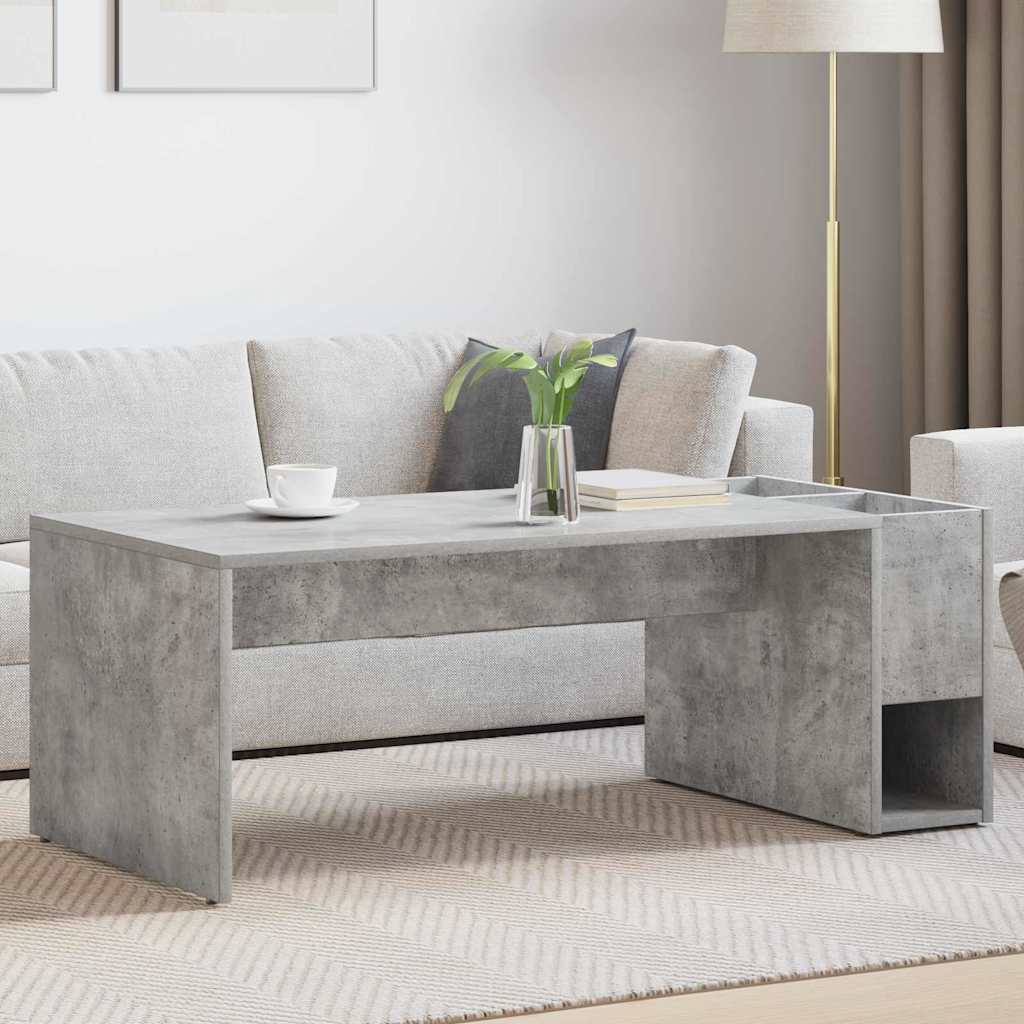 Salontafel Beton Grijs 101,5 x 50 x 37 cm Bewerkt hout is nu te koop bij PeponiXL, paradijselijk wonen!