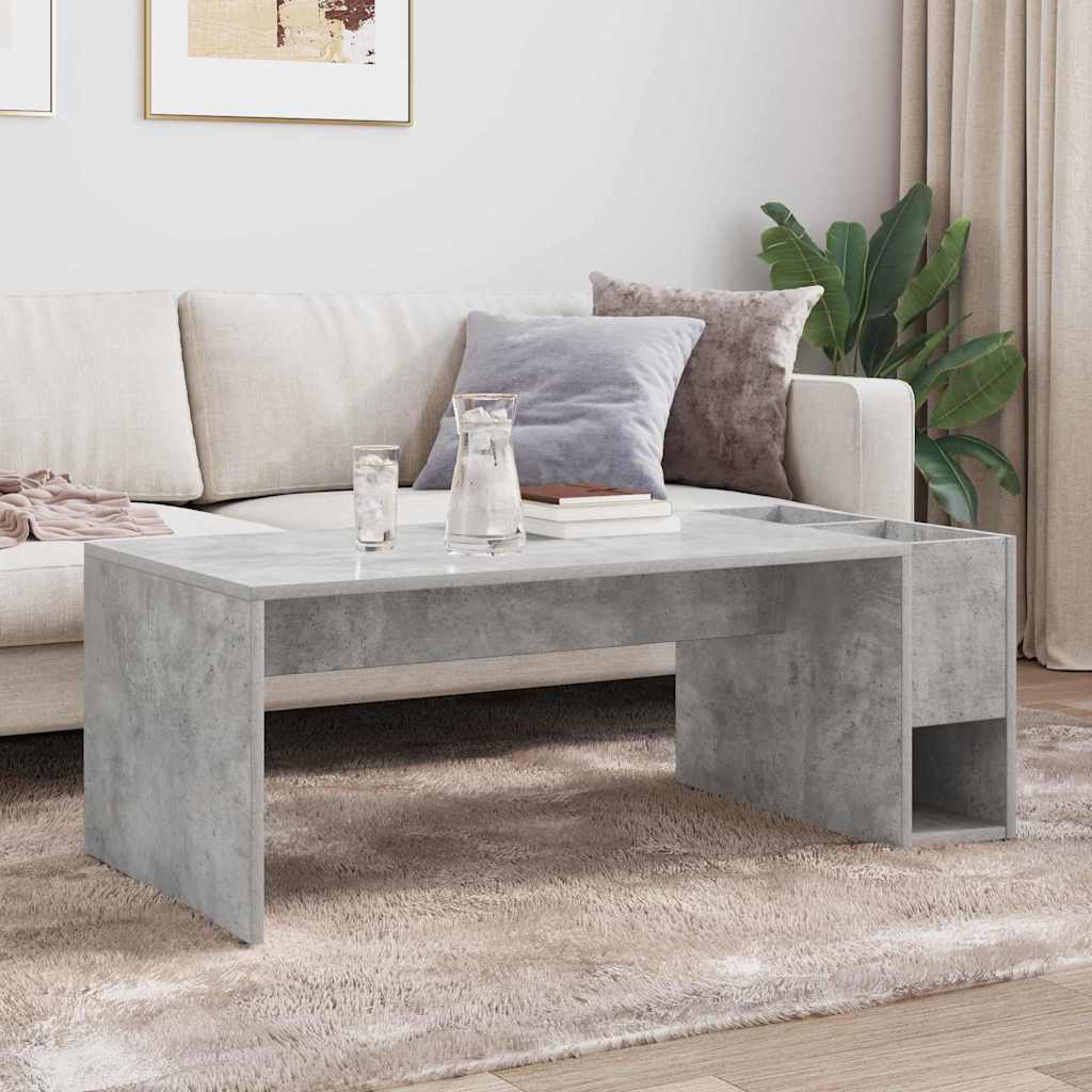 Salontafel Beton Grijs 101,5 x 50 x 37 cm Bewerkt hout is nu te koop bij PeponiXL, paradijselijk wonen!